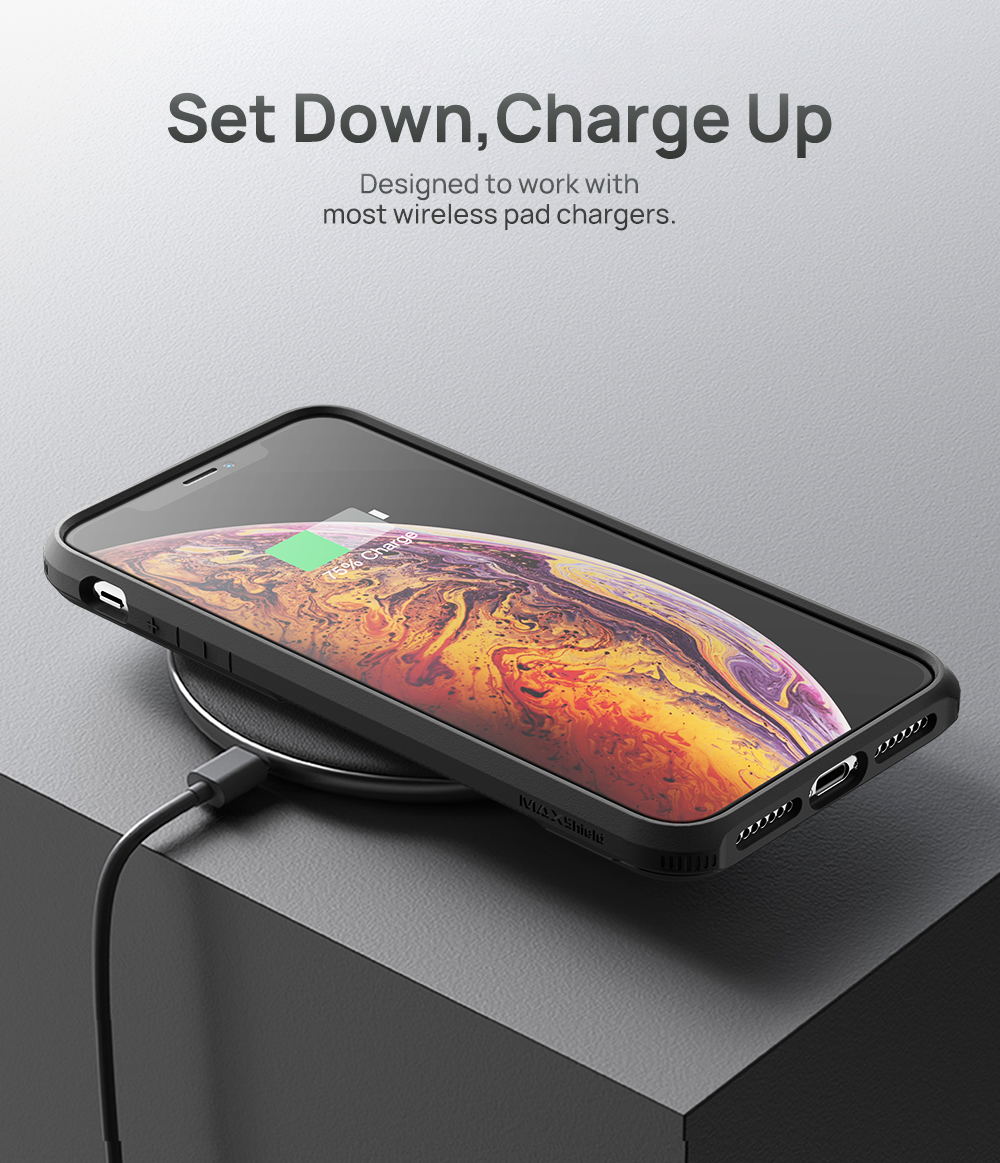 For iPhone X XS Max XR Case MAXSHIELD Clear Heavy Duty Shockproof Slim Cover