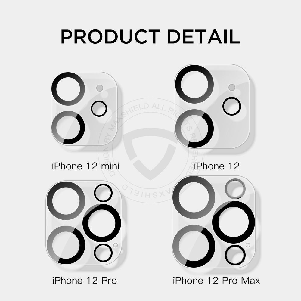For iPhone 12 Mini MAXSHIELD Camera Lens Tempered Glass Screen Protector 1PCS