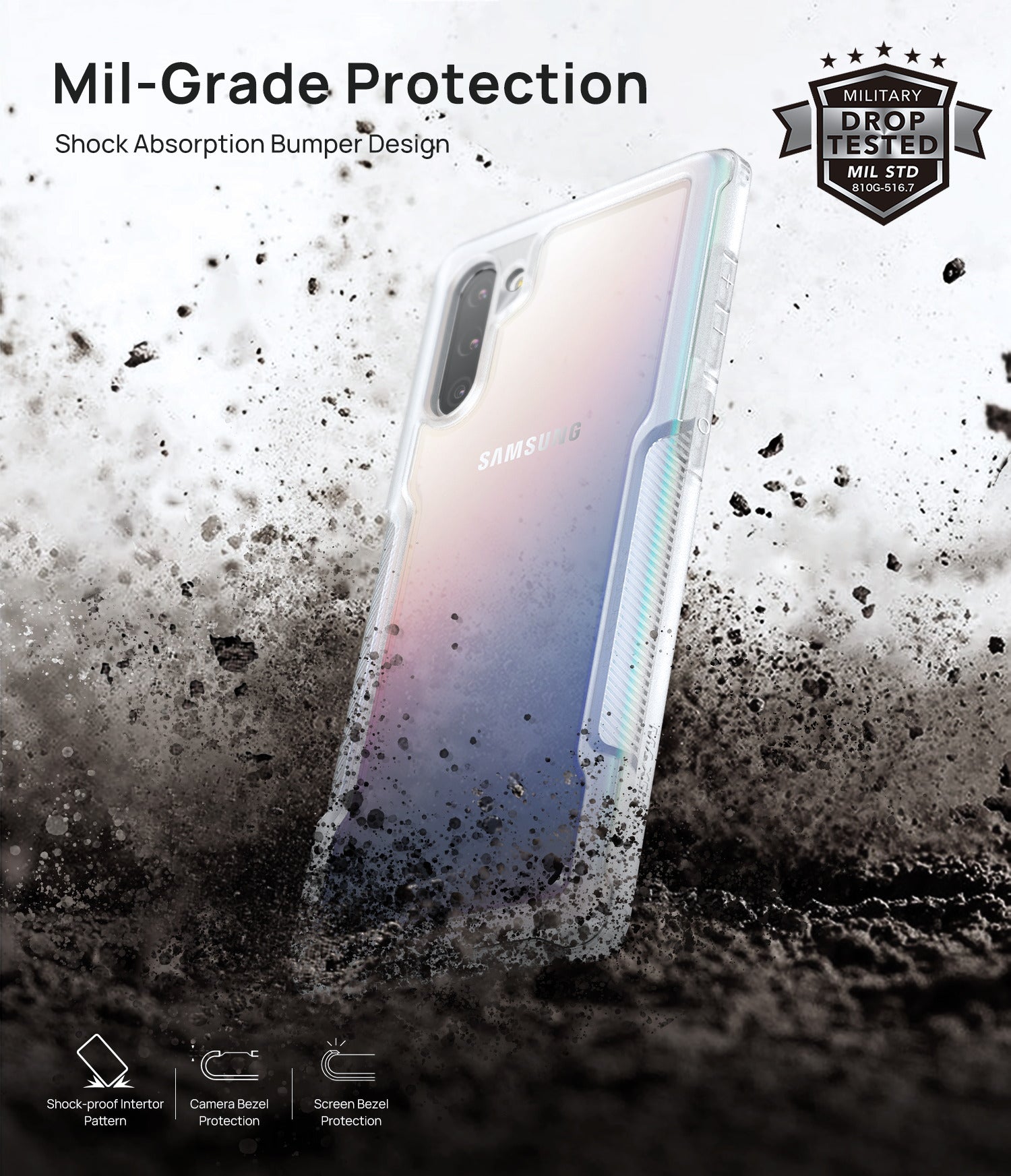 Mate 20 Pro Case Heavy Duty Shockproof Slim Clear Cover for Samsung-Clear