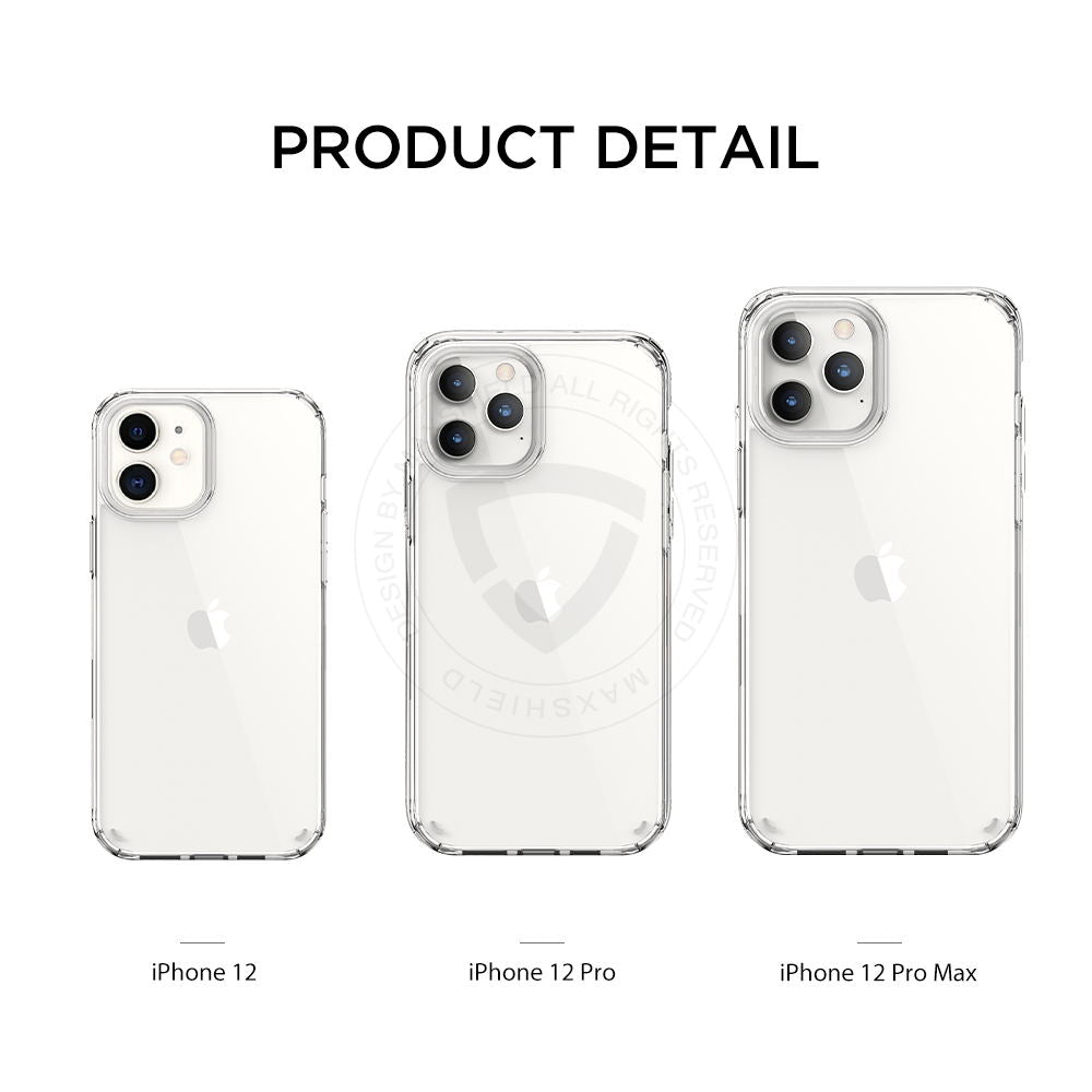 MAXSHIELD For iPhone 12 Pro 6.1 Inch Case Heavy Duty Shockproof Clear Slim Cover+Free Screen Protector