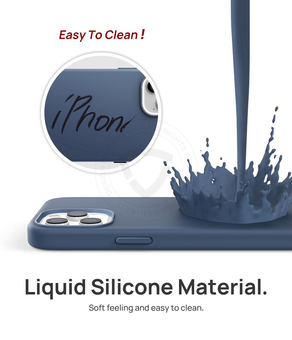 iPhone 12 Pro Max 6.7" Case MAXSHIELD Soft Liquid Silicone Shockproof Cover