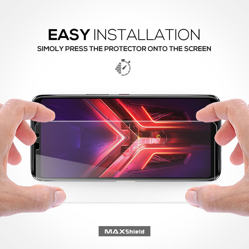MAXSHIELD Screen Glass Tempered Glass Lens Protector FULL COVER For ASUS ROG 2