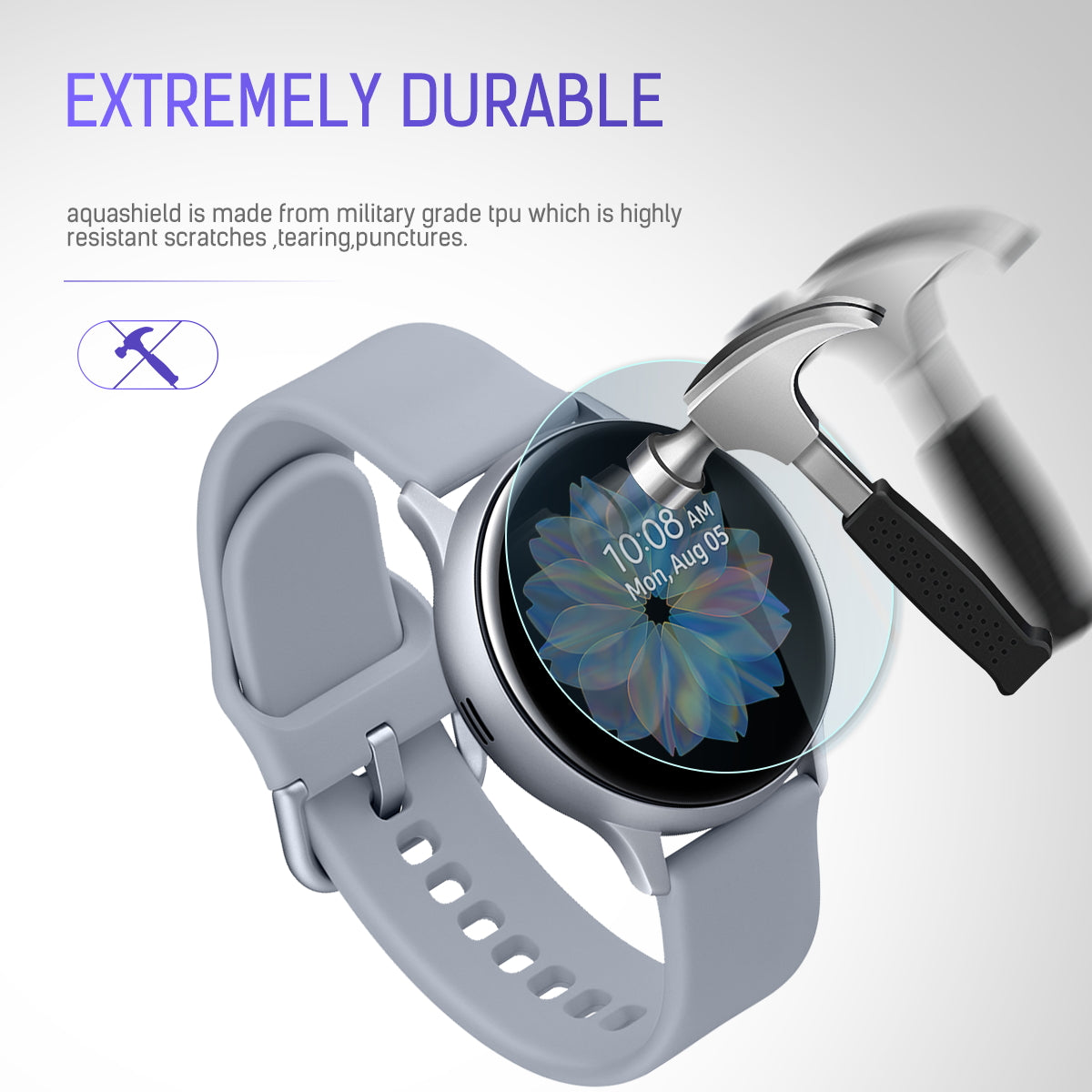 Maxsheld Samsung Galaxy Watch Active 2 Full Coverage Waterproof Screen Protector-40 MM