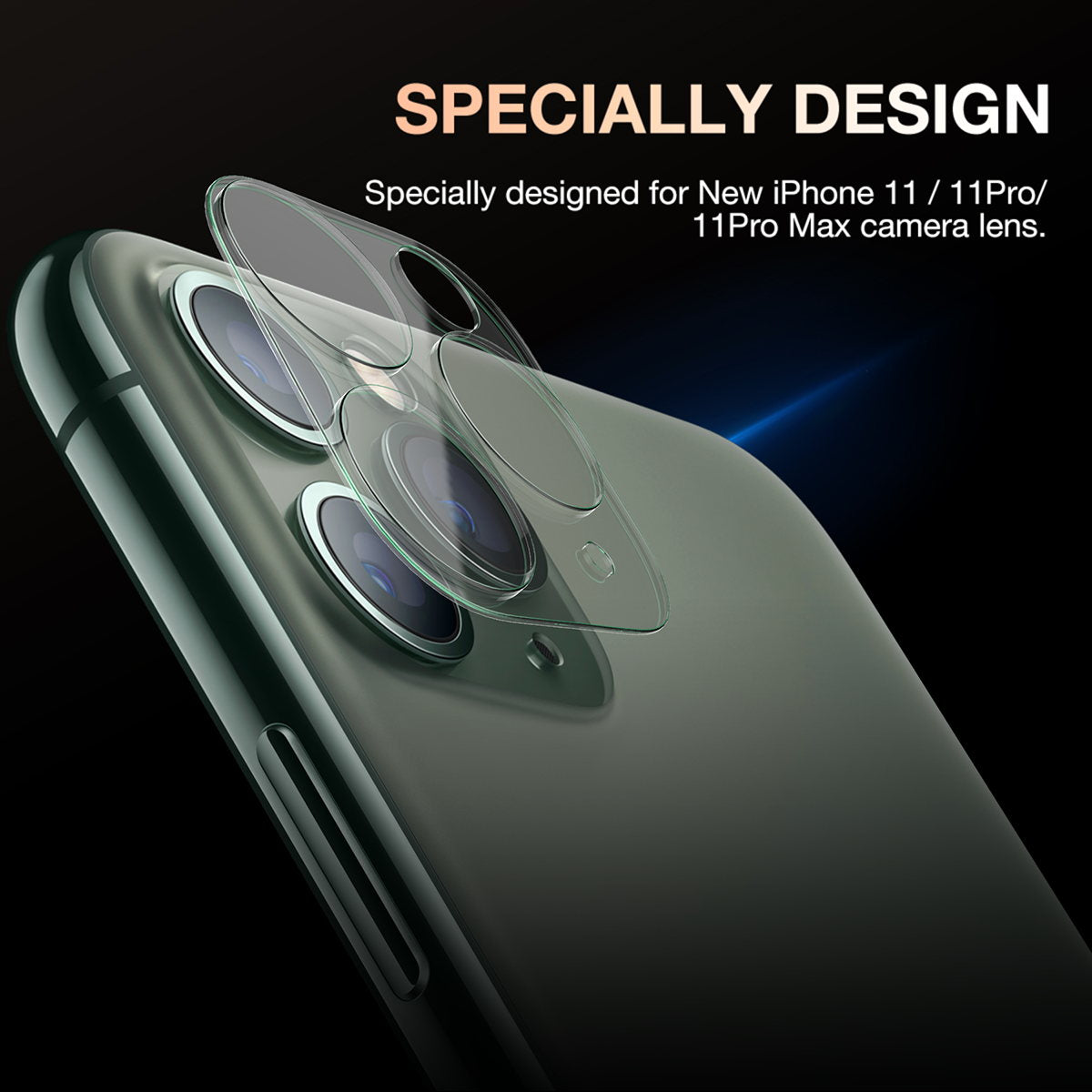 MAXSHIELD iPhone 11 Pro Max Full Coverage Camera Lens Tempered Glass Screen Protector