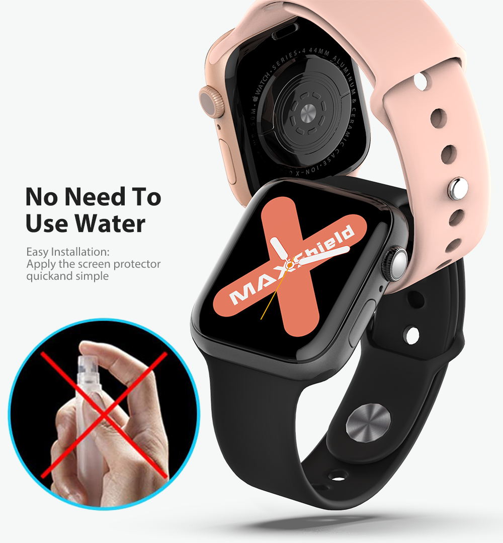 MaxShield Screen Protector for Apple Watch Series 4/5 44mm Full Cover iWatch