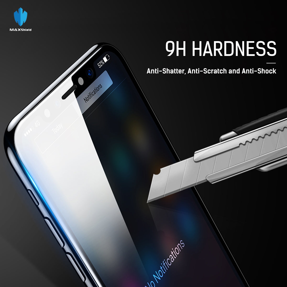 MAXSHILD 5D Full Coverage Glass Screen Protector For Apple iPhone X