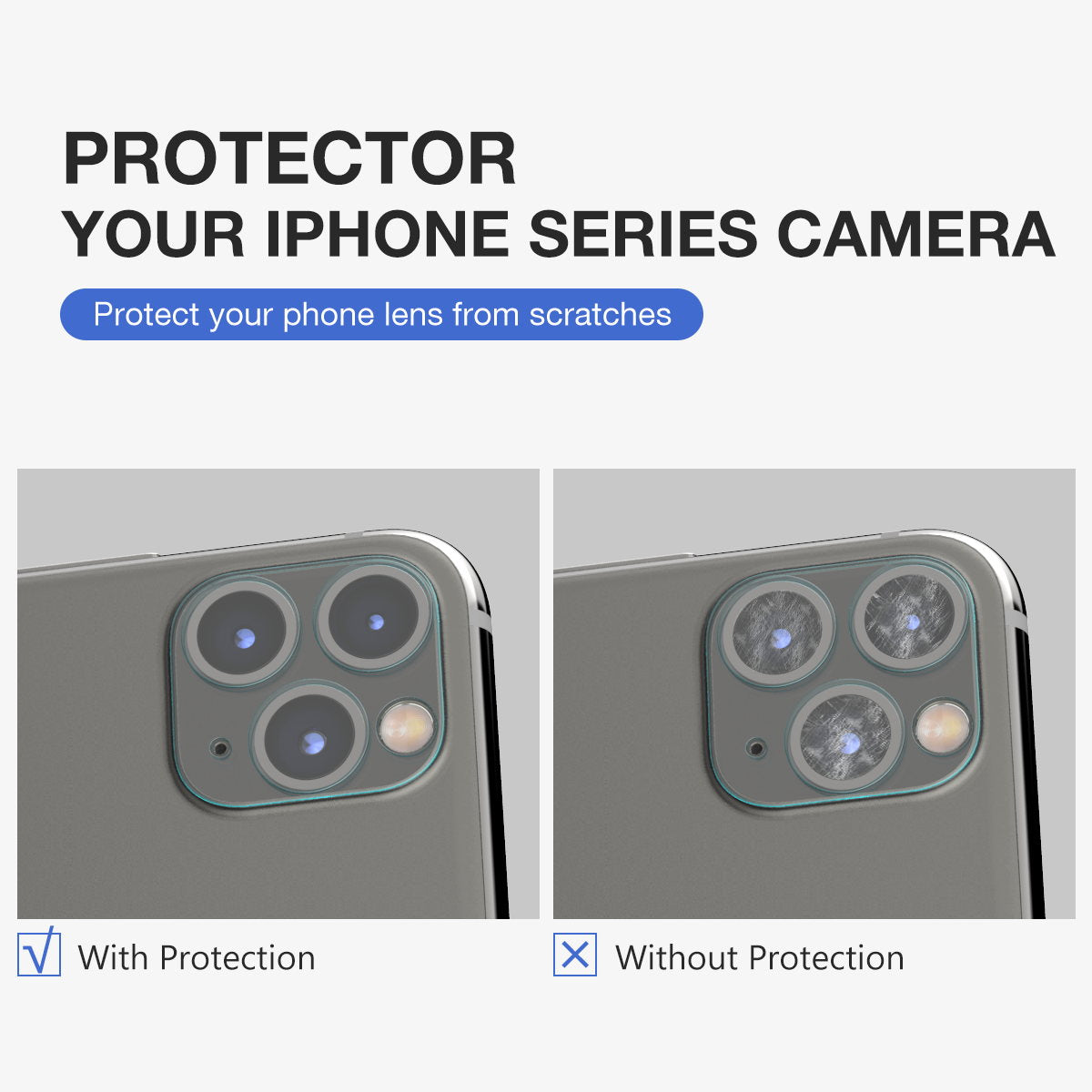 MAXSHIELD iPhone 11 Pro Full Coverage Camera Lens Tempered Glass Screen Protector