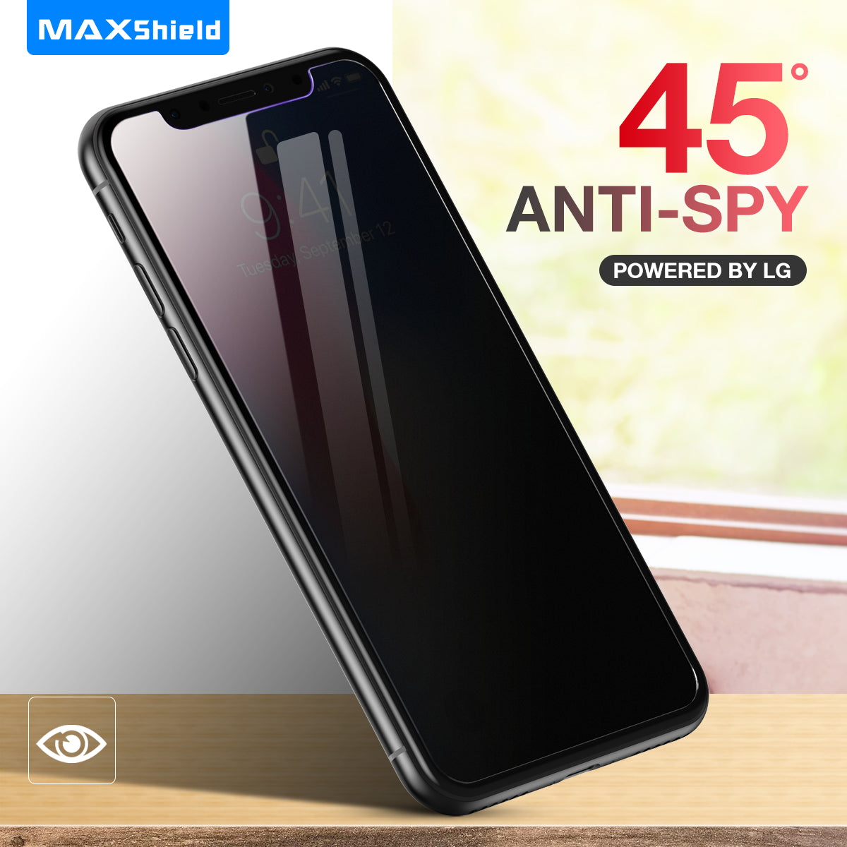 MaxShield Privacy Anti-Spy Glass Screen Protector For Apple iPhone Xs MAX