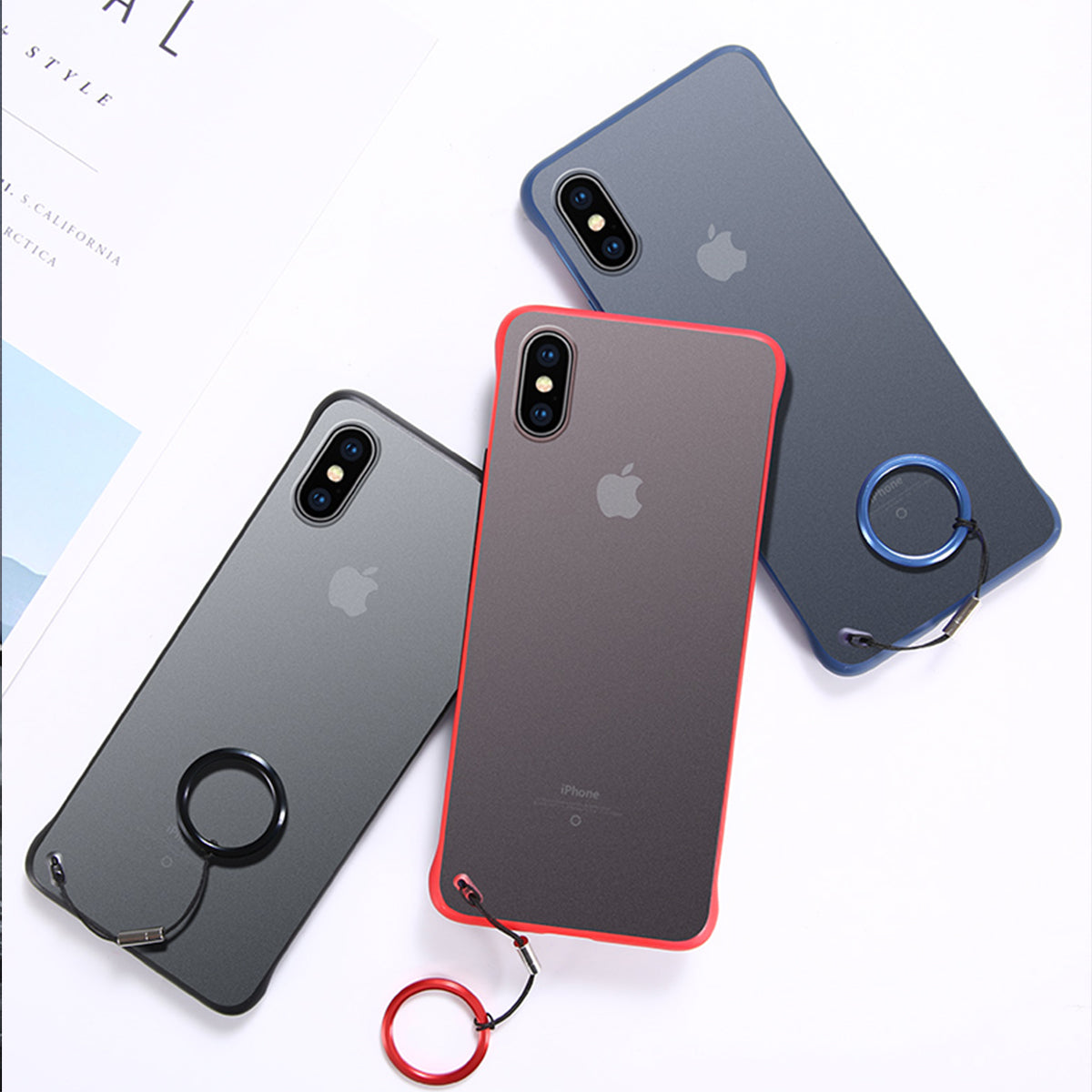 iPhone XS Case Cover, Slim Matte Back Clear TPU ShockProof Bumper