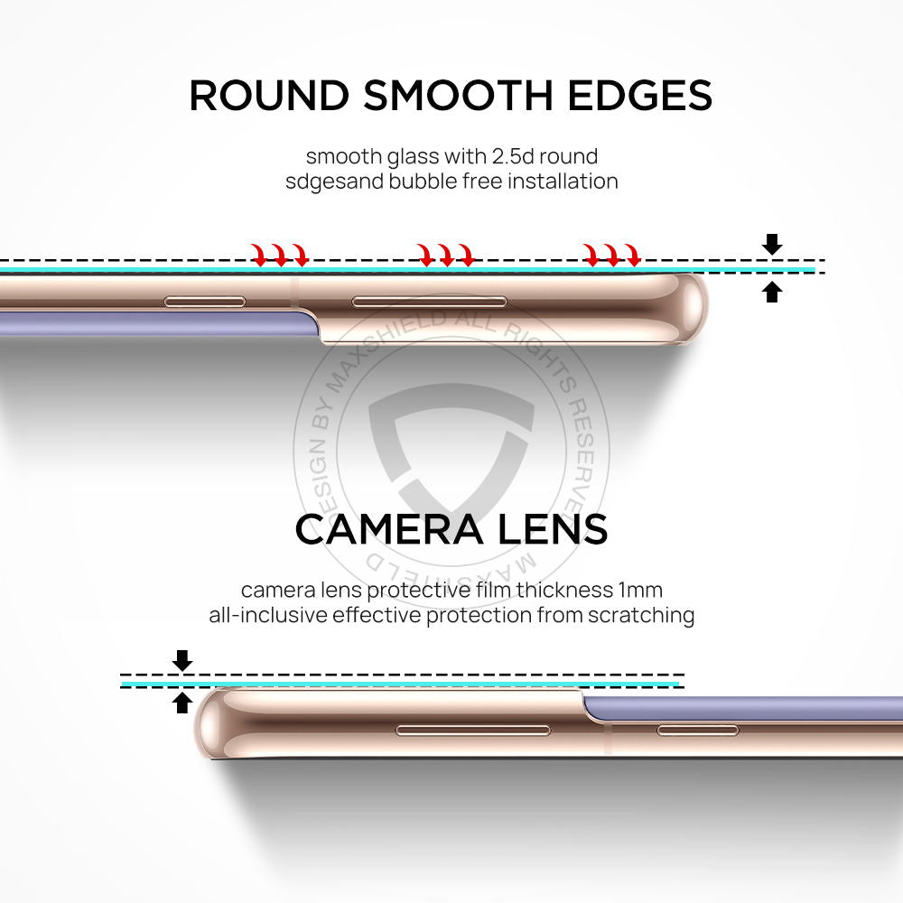 2 PCS Galaxy S21 Screen Protector,Maxshield Tempered Glass Screen Protector