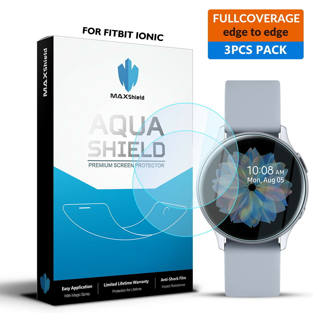 Maxsheld Samsung Galaxy Watch Active Full Coverage Waterproof Screen Protector