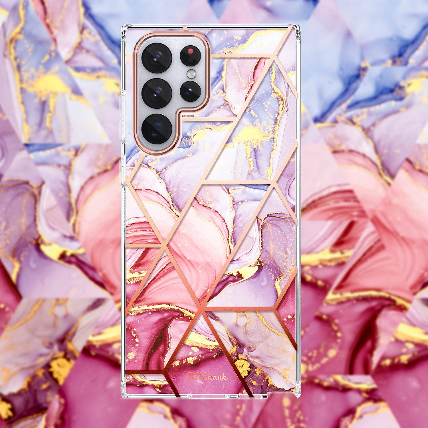 For Galaxy S22 Ultra 5G Case Clear Slim Glitter Marble Shockproof Case Cover