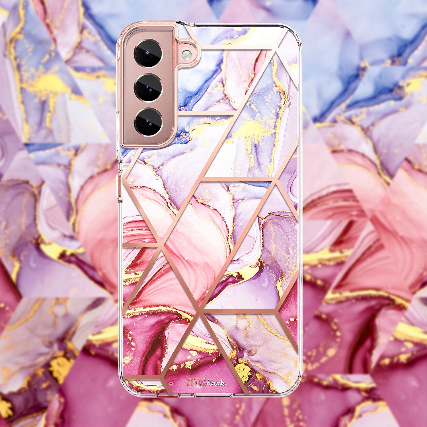 For Galaxy S22 Plus 5G Case Clear Slim Glitter Marble Shockproof Case Cover
