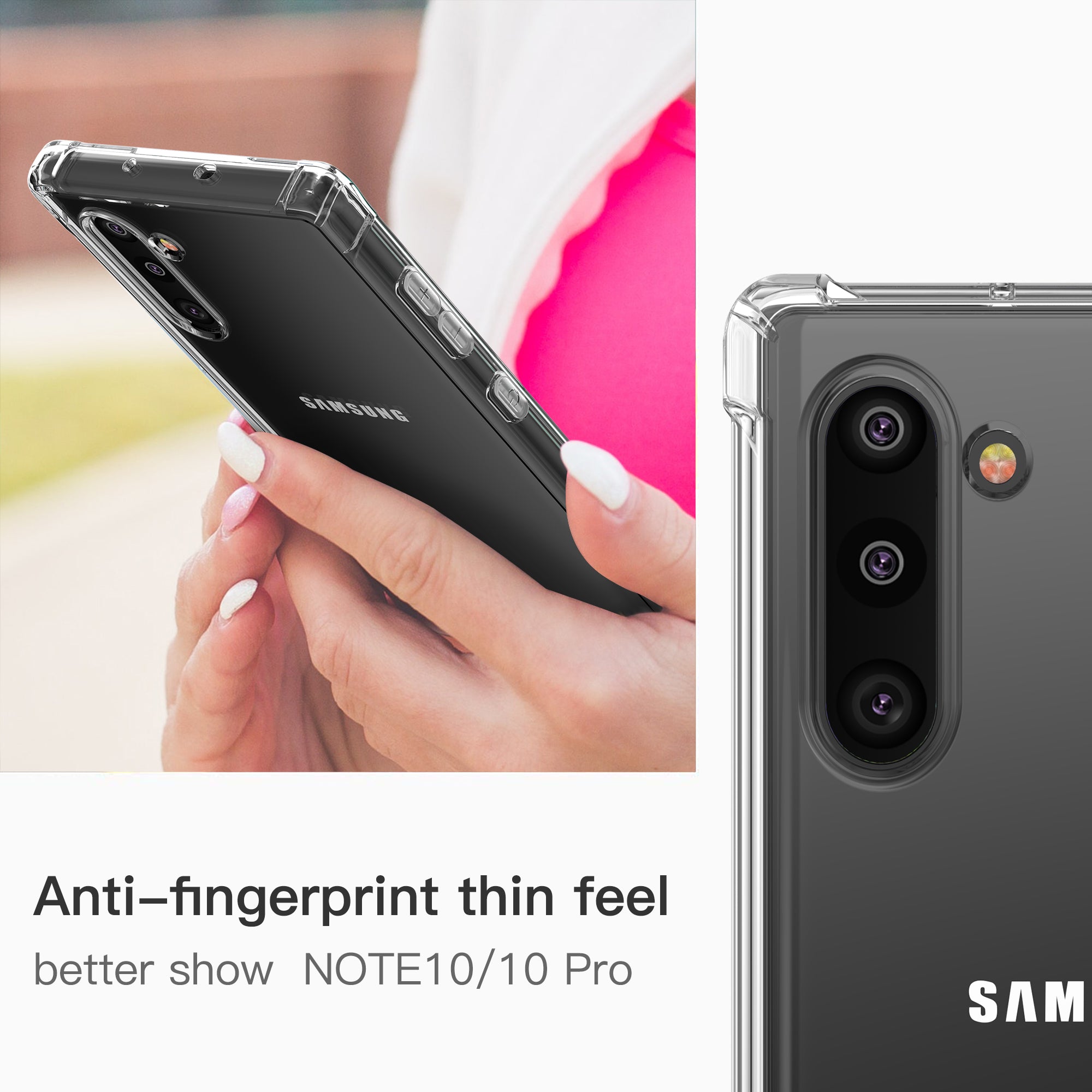 Samsung Galaxy Note 10 Plus 5G Case Clear Heavy Duty Shockproof Slim Cover