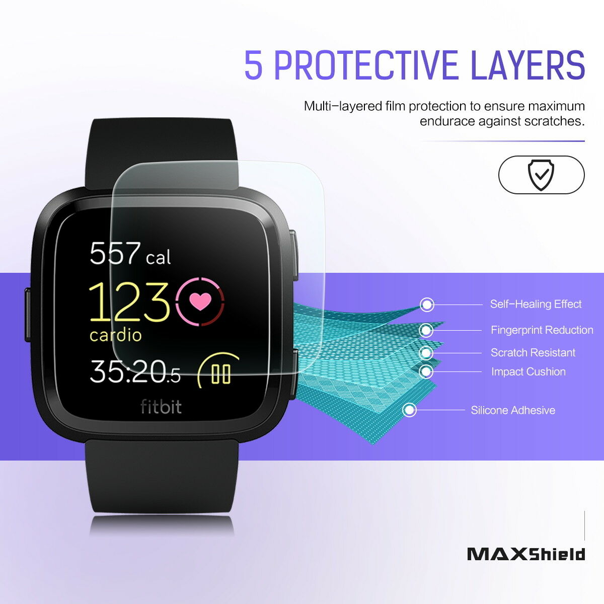 3 Pack For Fitbit Versa 3 2 Screen Protector Full Coverage Flexible Film