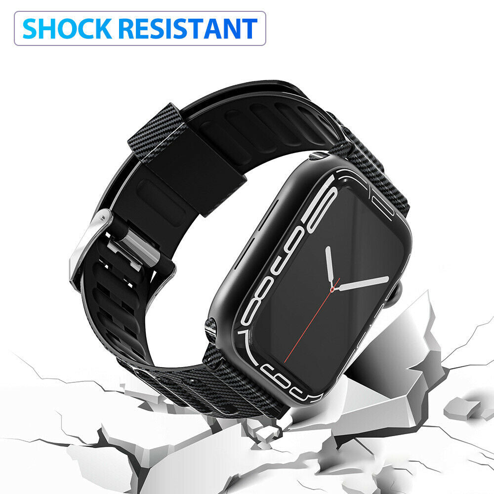 MaxShield For Apple Watch Series 7 41 45mm Band 360 Full Body Strap Case Cover