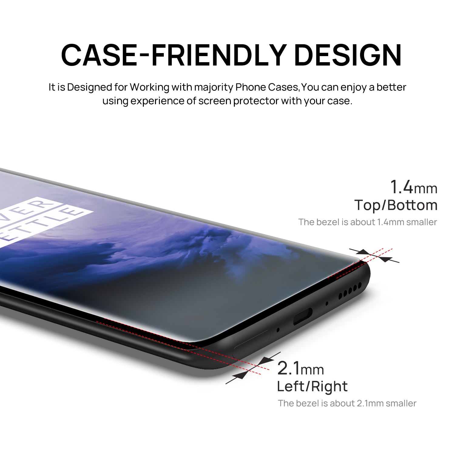 Oneplus 7 Pro Case Friendly Tempered Glass Screen Protector
