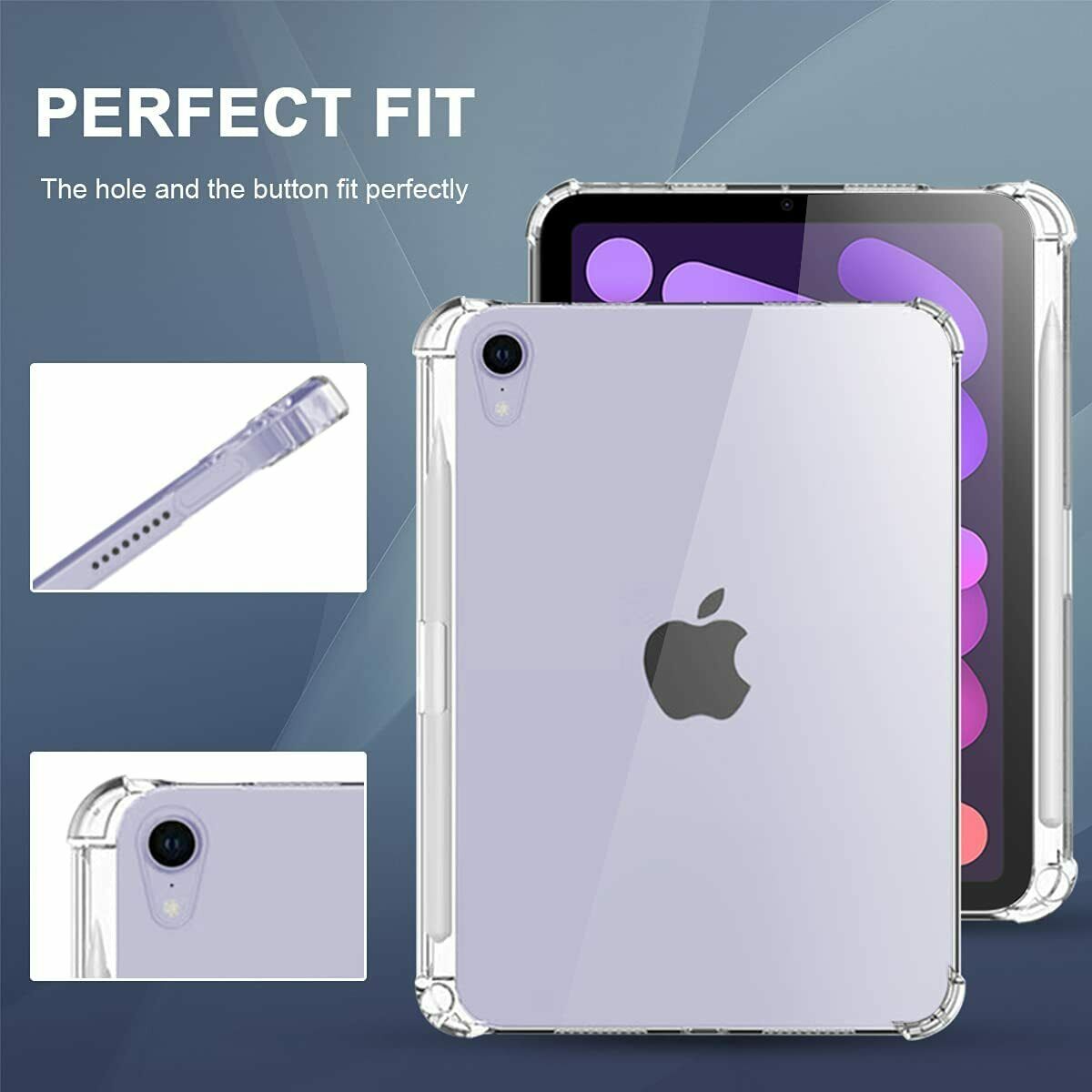 For iPad Mini 6 10.2" 9th Air 4 10.9" Clear Case Shockproof Slim Cover Pen Holder
