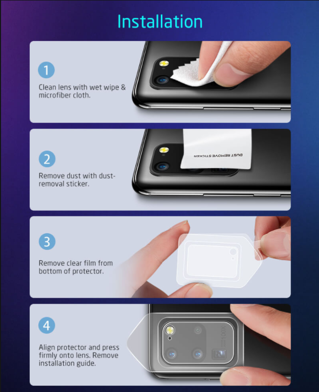 1/2PS For Galaxy S21 S20 FE 5G Camera Lens Tempered Glass Screen Protector