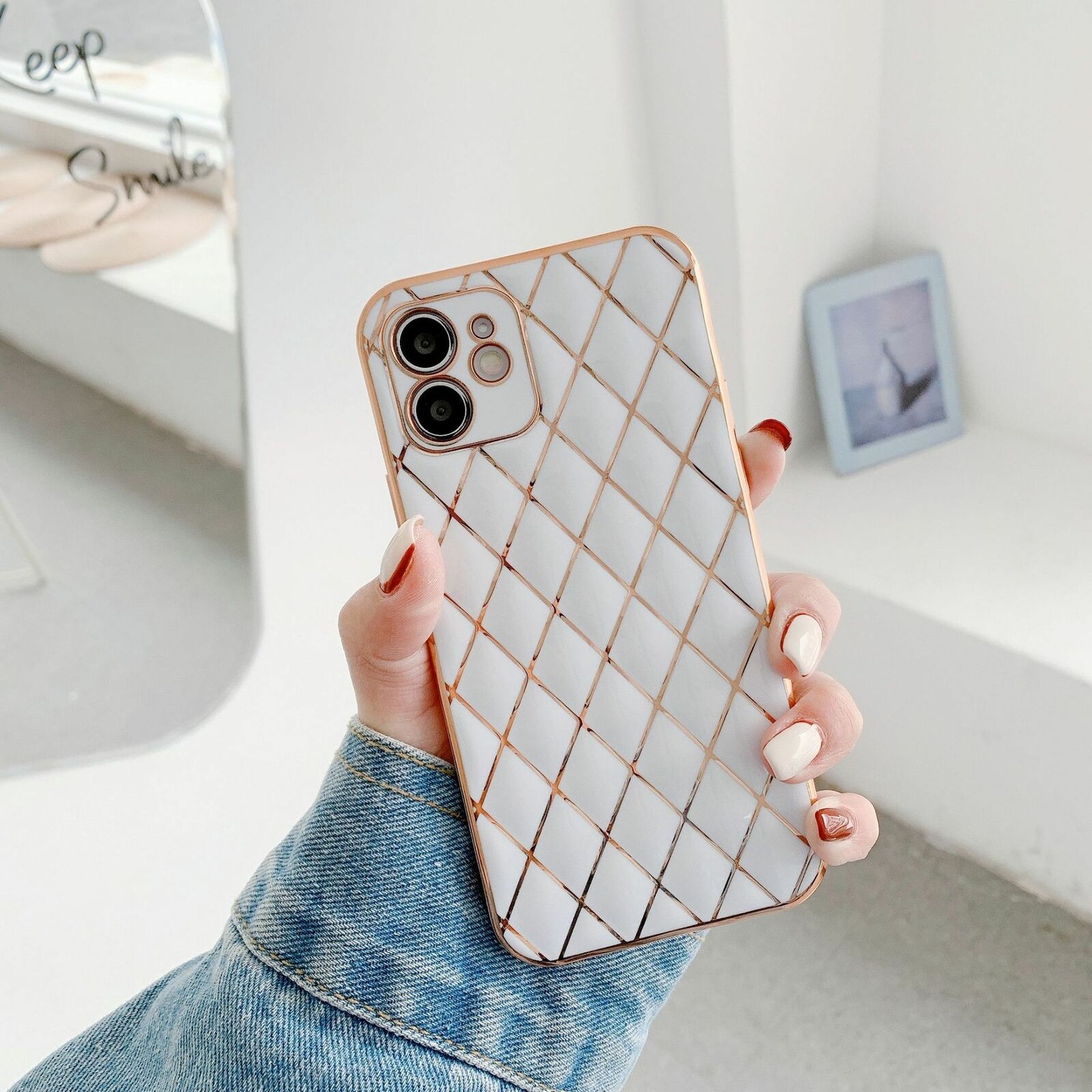 For iPhone 12 Pro Case Shockproof Leather Marble Soft Slim Wallet Girl Cover