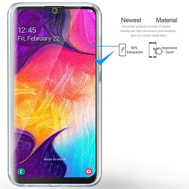 Samsung Galaxy A50 Case 360°Shockproof Full Soft Clear Silicone Cover