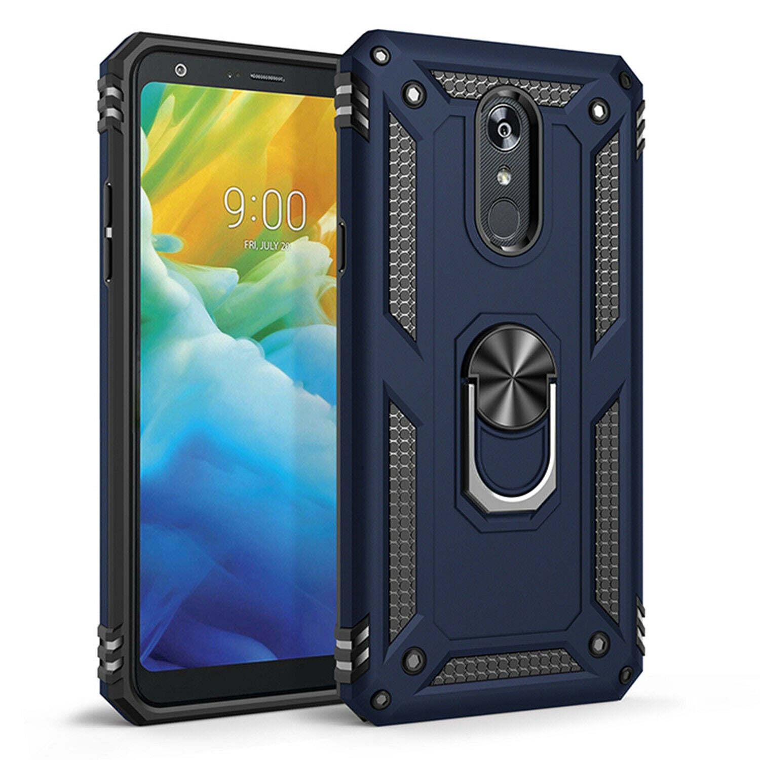 For LG K50 Case Magnetic Hybrid Ring Holder Armor Rugged Cover
