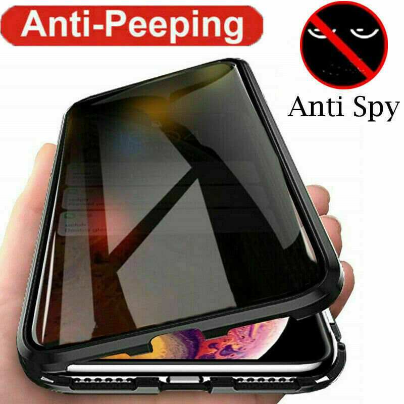 For iPhone 13 Pro Max Case Anti-Spy Magnetic Full Body 360 Tempered Glass Cover