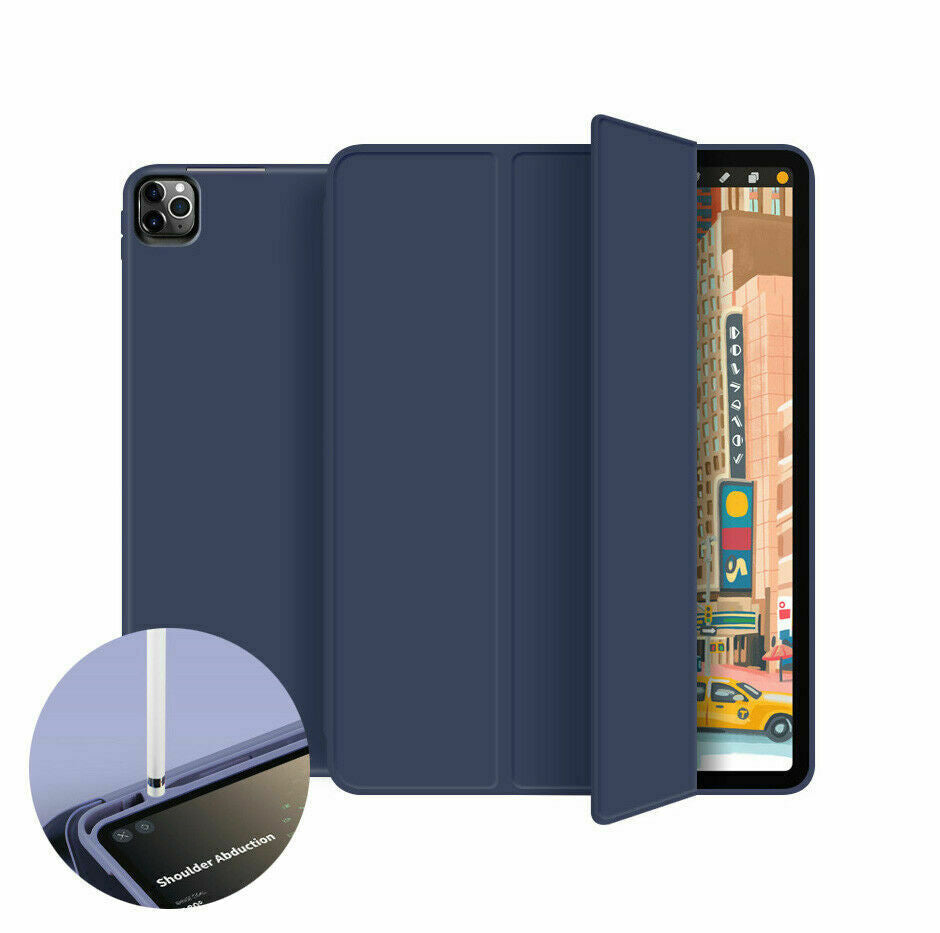 For iPad Pro 2021 12.9 Inch  Leather Case Cover Pencil Charging