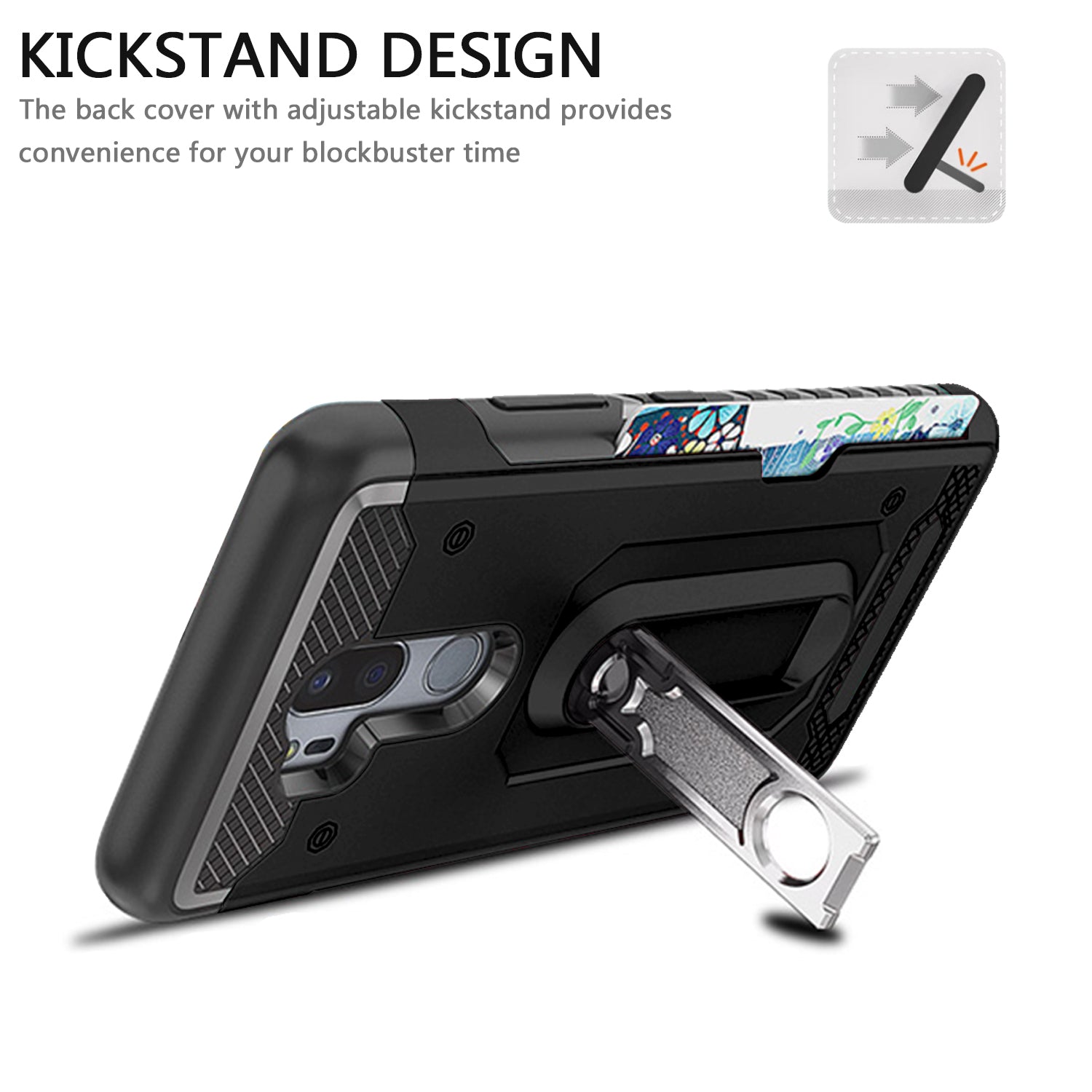 For LG G7 Case Hybrid TPU Heavy Duty Card Slot Stand Shockproof Cover