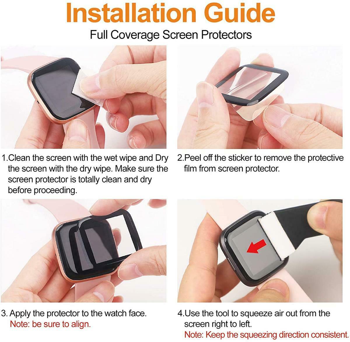 2X For Garmin Venu SQ Music Screen Protector 3D Full Cover Glass Film Watch