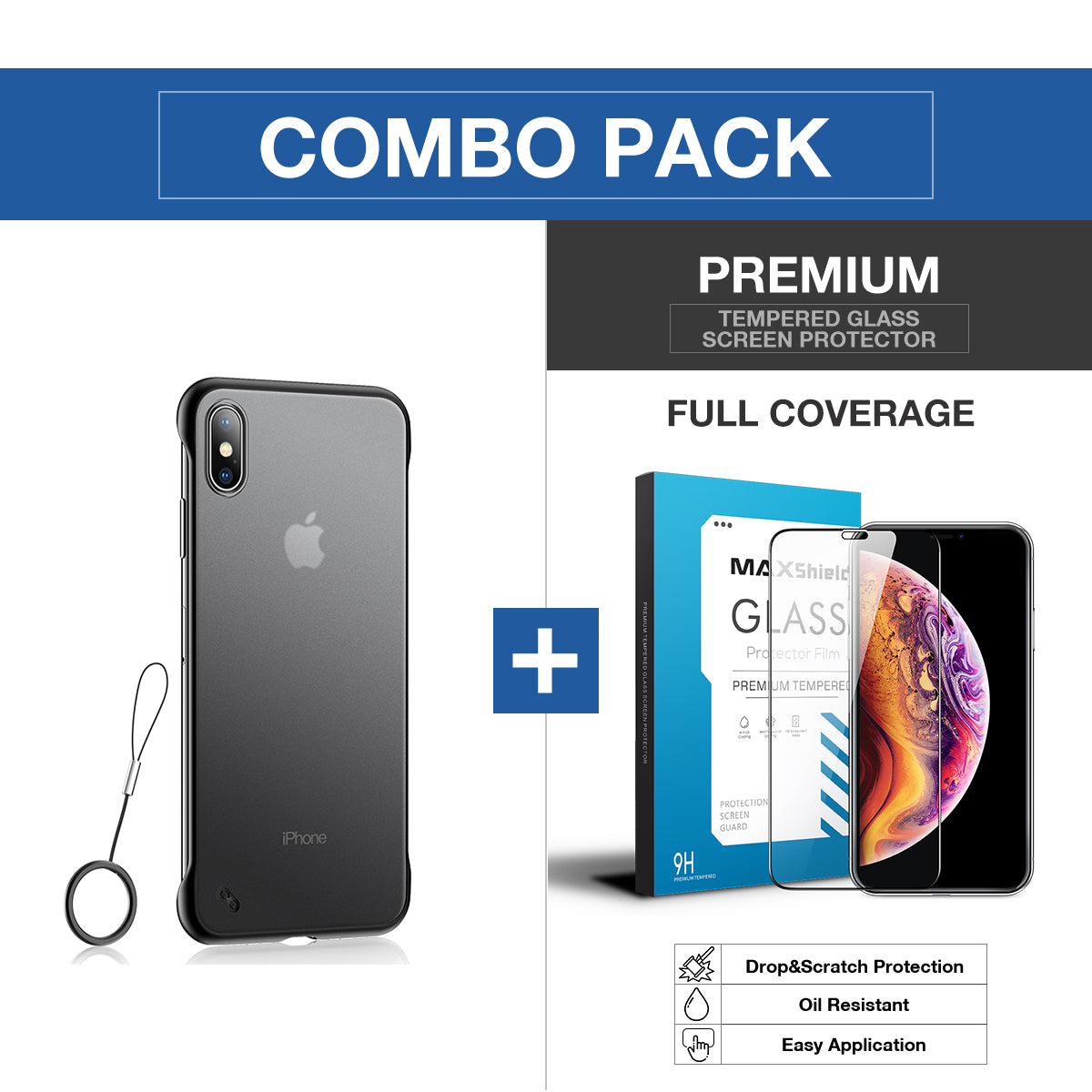 iPhone XS Case Cover, Slim Matte Back Clear TPU ShockProof Bumper