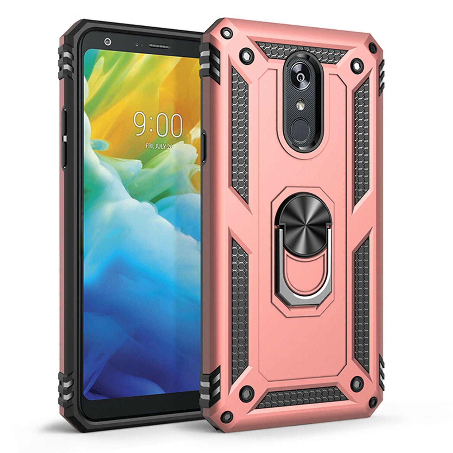 For LG K50 Case Magnetic Hybrid Ring Holder Armor Rugged Cover