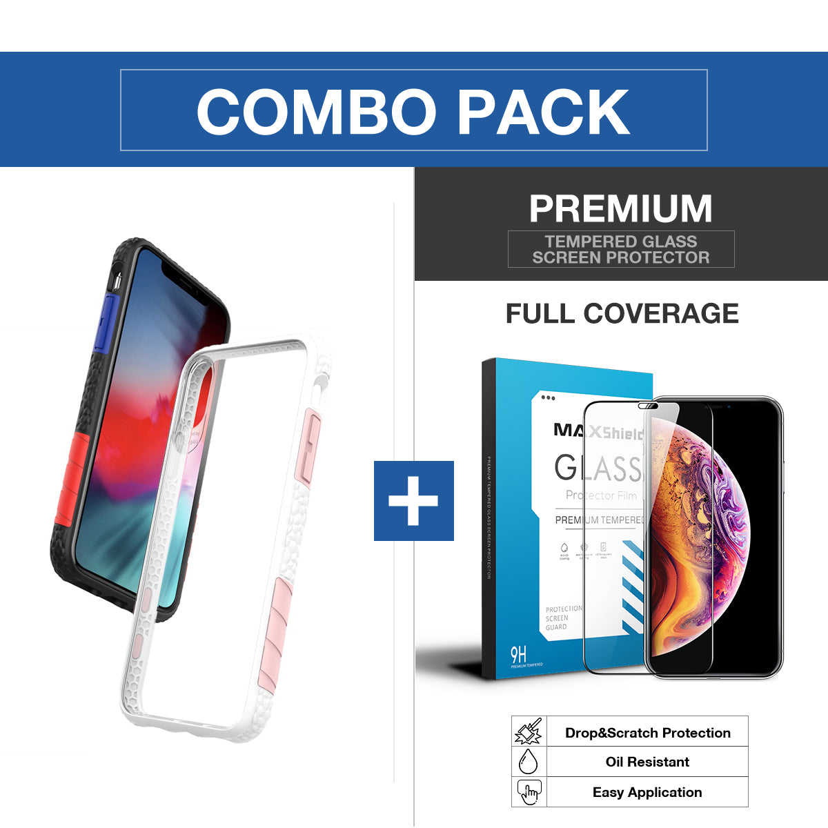 iPhone X Case, Heavy Duty Shockproof Slim Clear Protection Cover