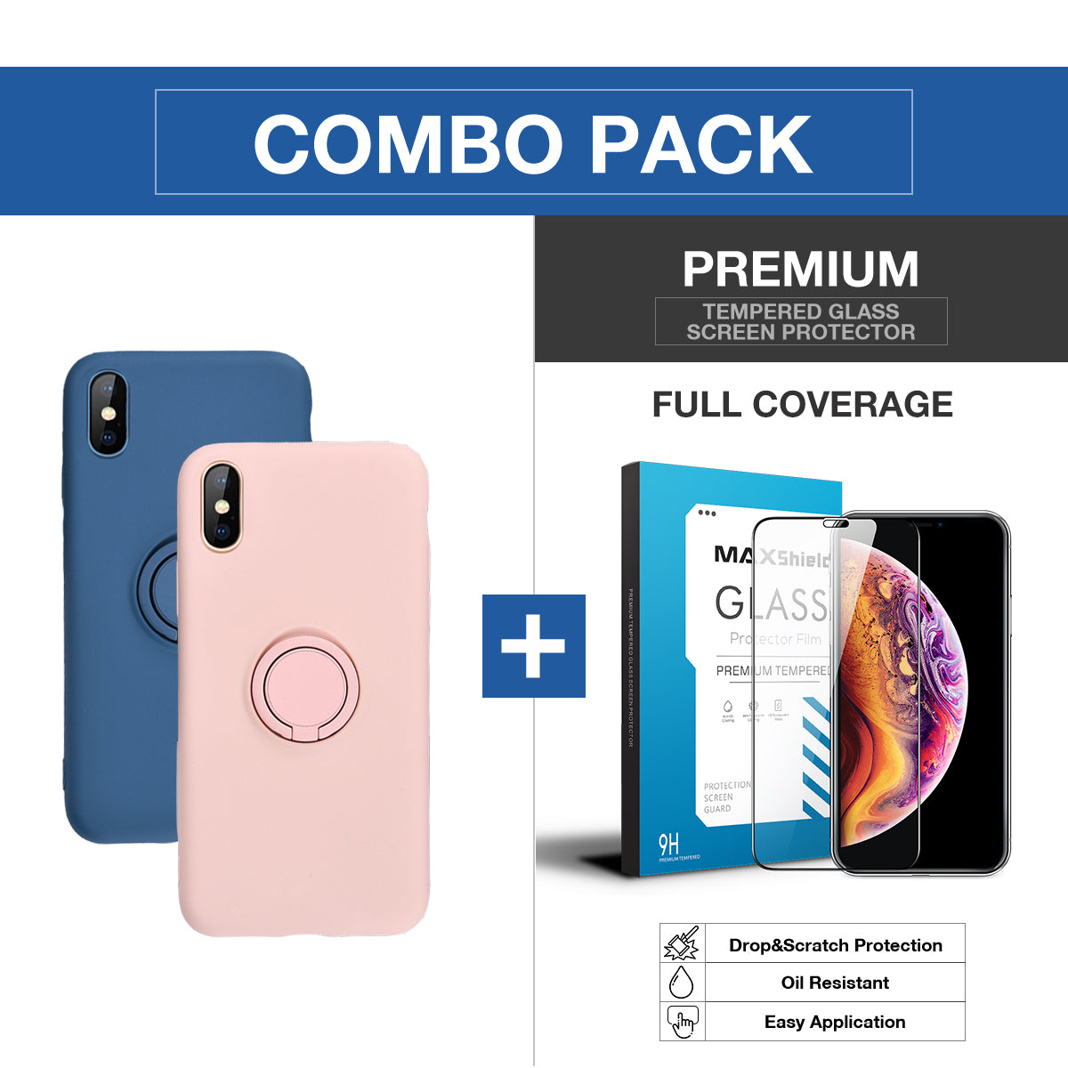 iPhone 7 Thin Soft Silicone Ring Holder Case Cover