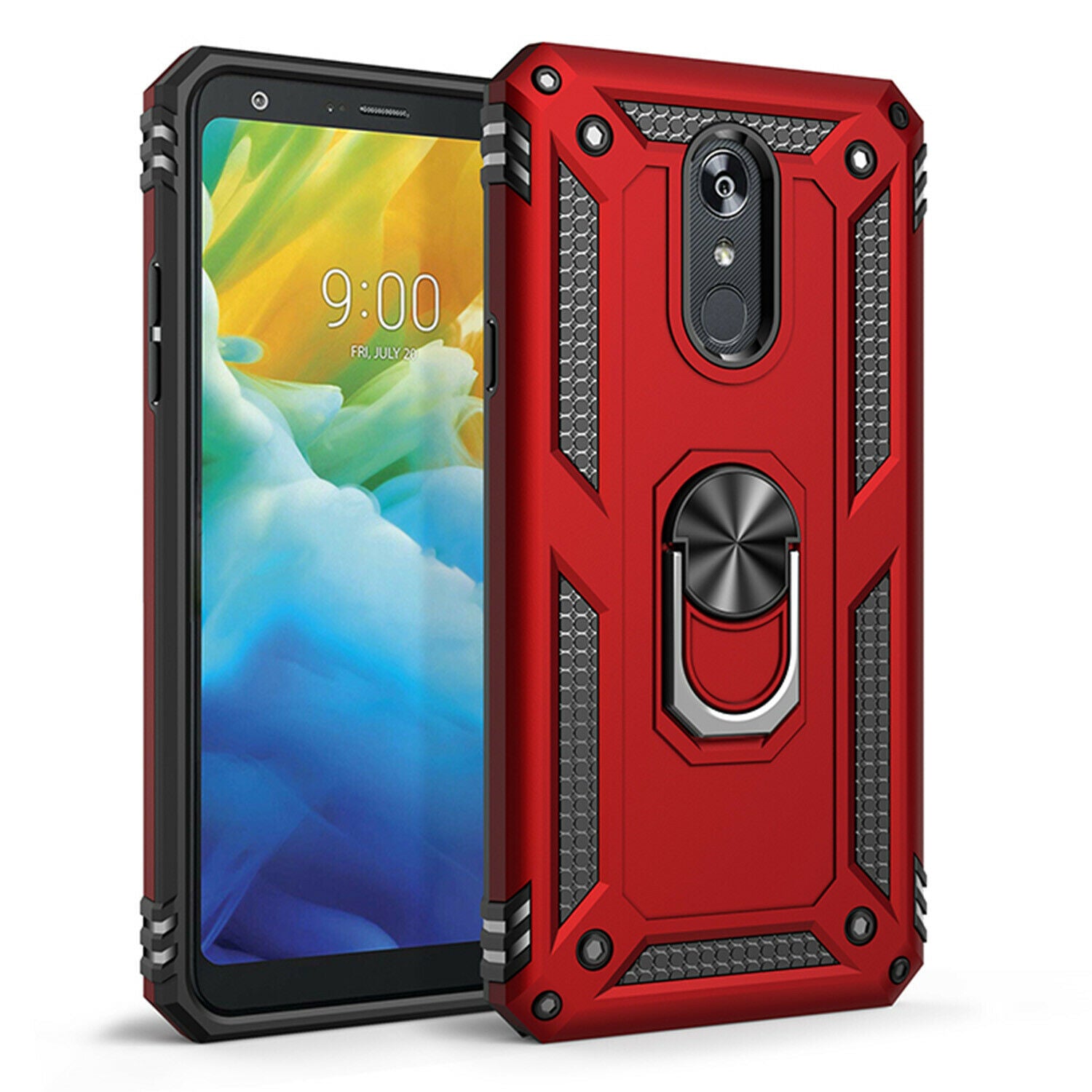 For LG K50 Case Magnetic Hybrid Ring Holder Armor Rugged Cover