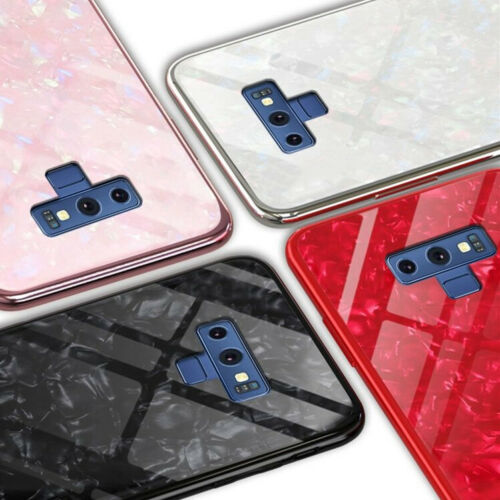 For Samsung S9 Plus Case Luxury Tempered Glass Back Shockproof Cover-White