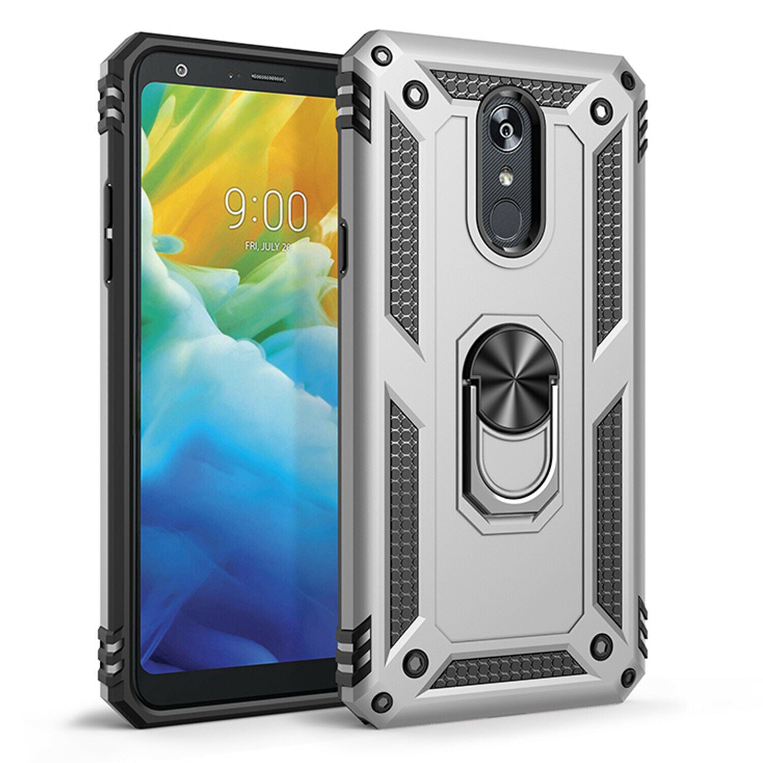 For LG K50 Case Magnetic Hybrid Ring Holder Armor Rugged Cover