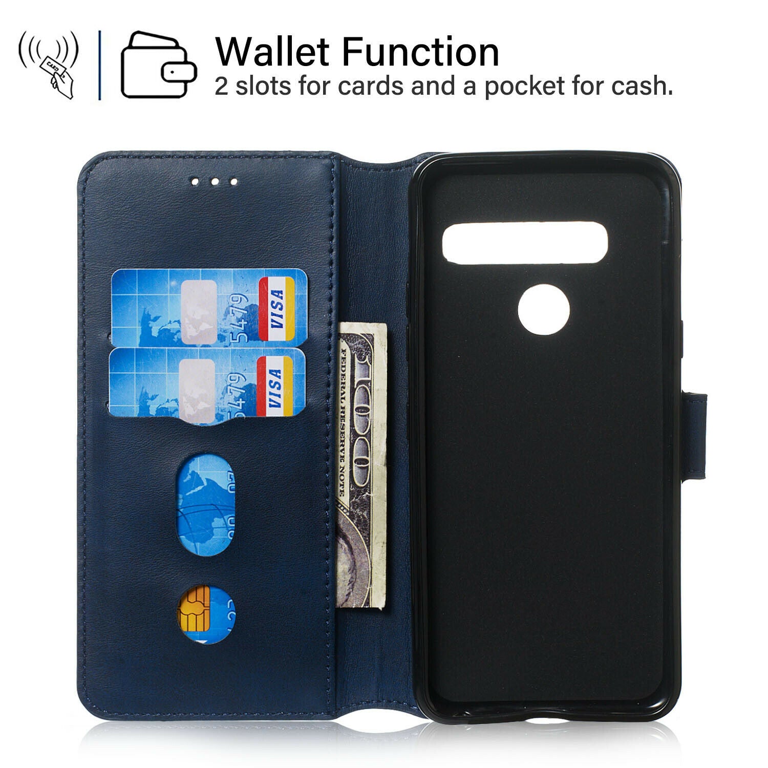 For LG  V30  Luxury Wallet Leather Case Card Slots Cover