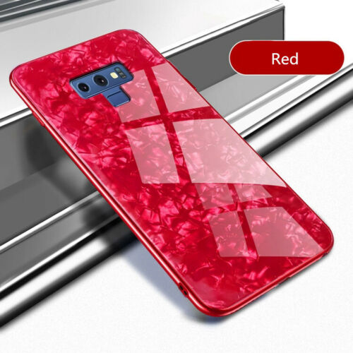 For Samsung S10 Plus Case Luxury Tempered Glass Back Shockproof Cover-Black