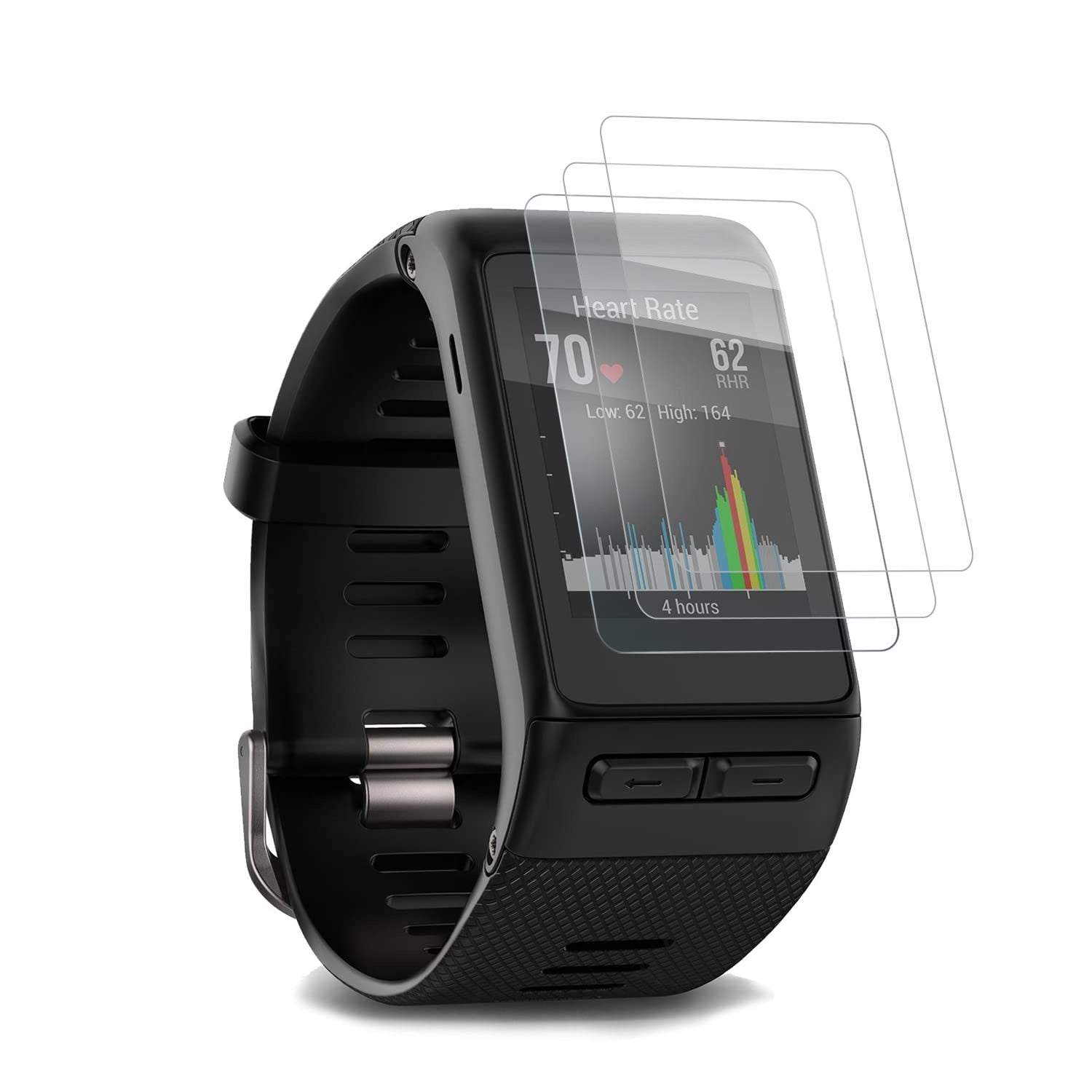 [3 Packs] For Garmin Vivoactive HR Tempered Glass Screen Protector Premium Clear Screen Protective Film