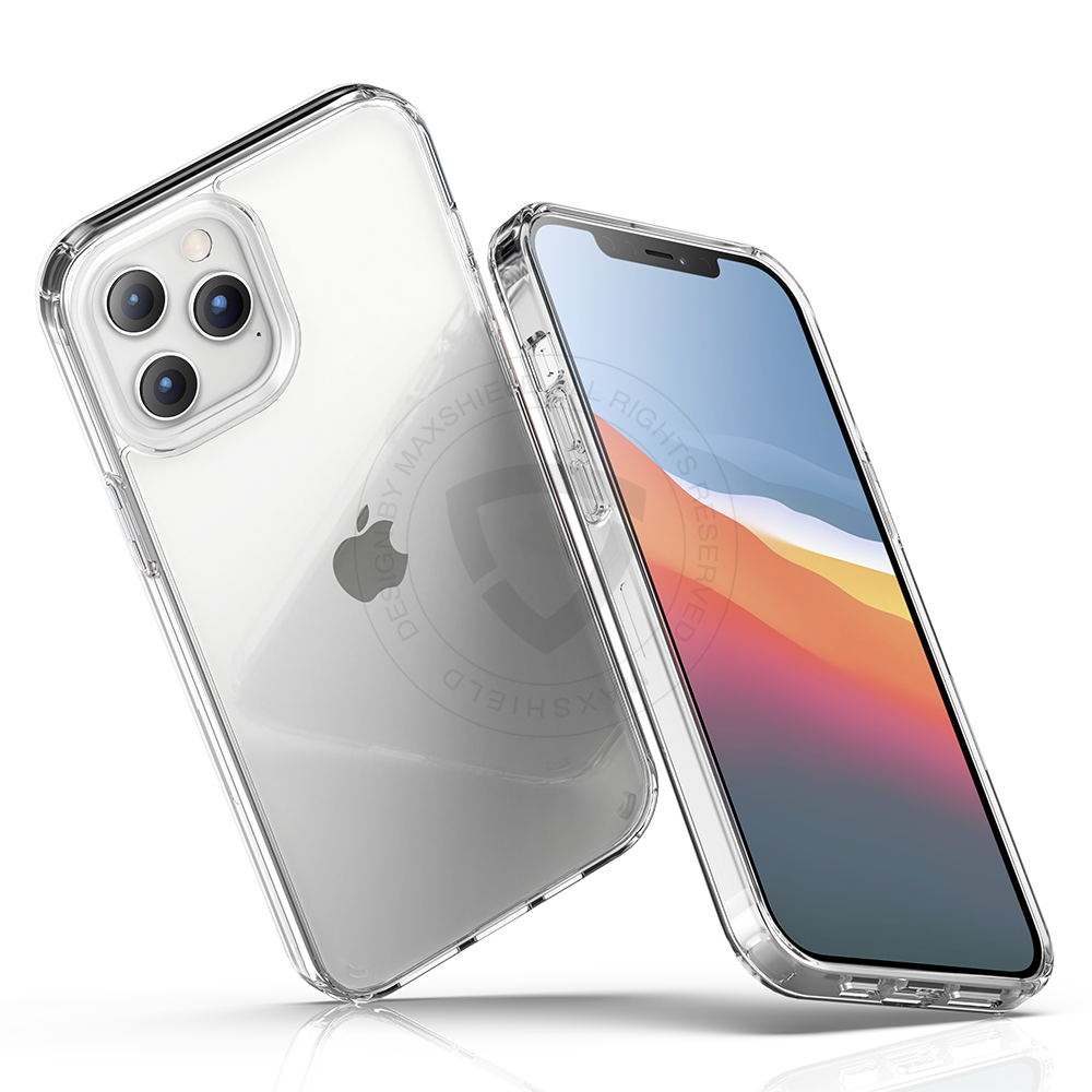MAXSHIELD For iPhone 12 6.1 Inch Case Heavy Duty Shockproof Clear Slim Cover+Free Screen Protector