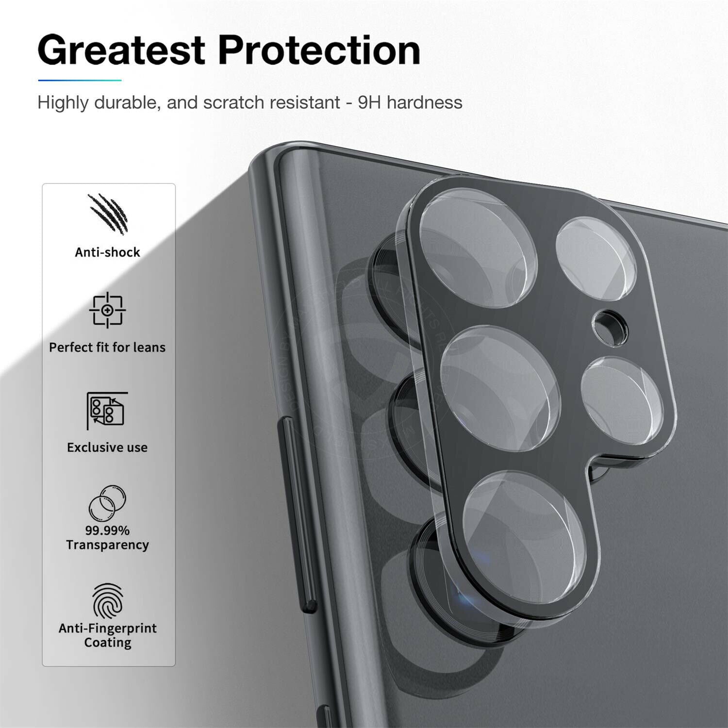 MAXSHIELD For Samsung Galaxy S22 Plus Ultra 5G Camera Lens Screen Glass Protector