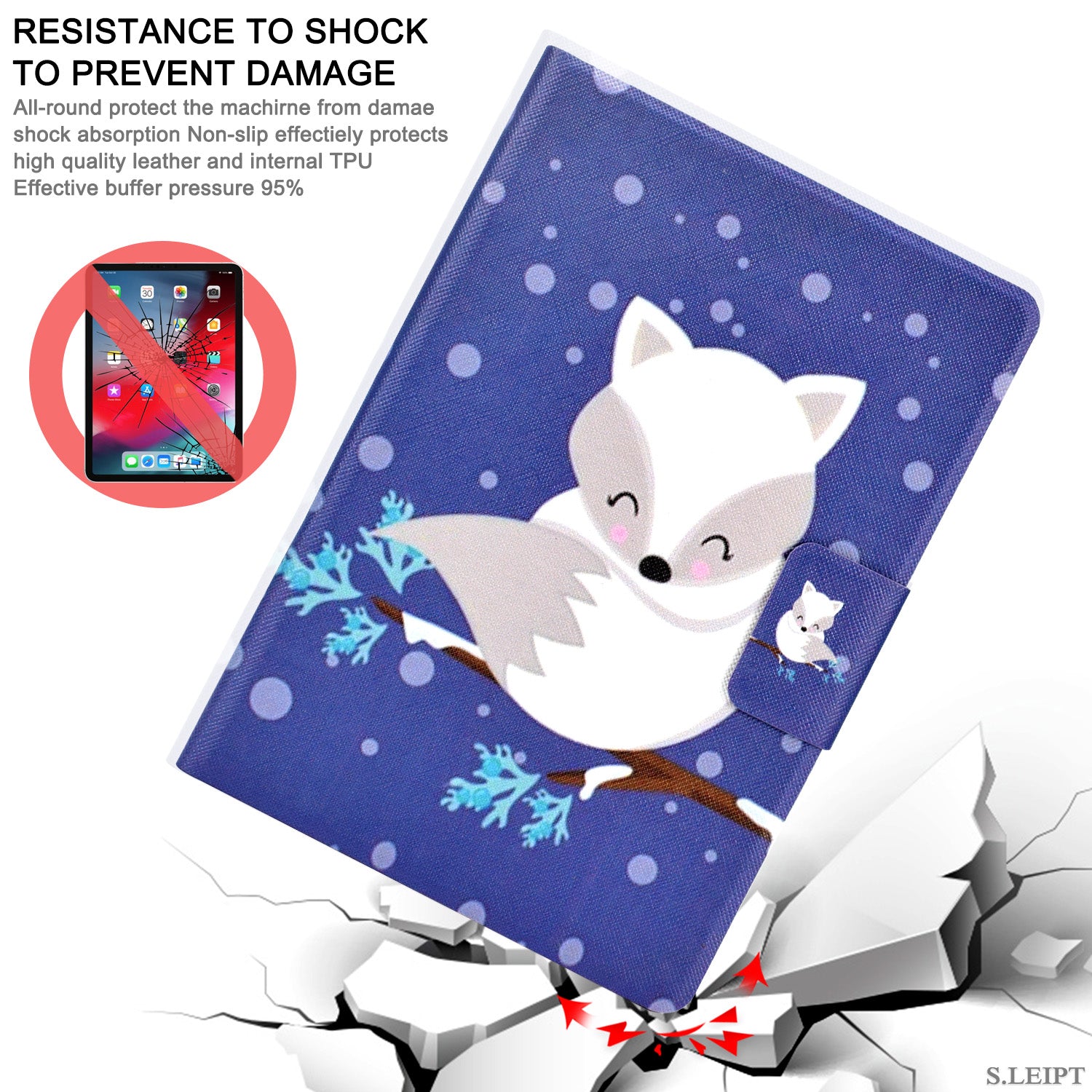 New Amazon Kindle 2019 10th 6" Inch Case Smart Flip Leather Back Slim Cover-Cute Fox