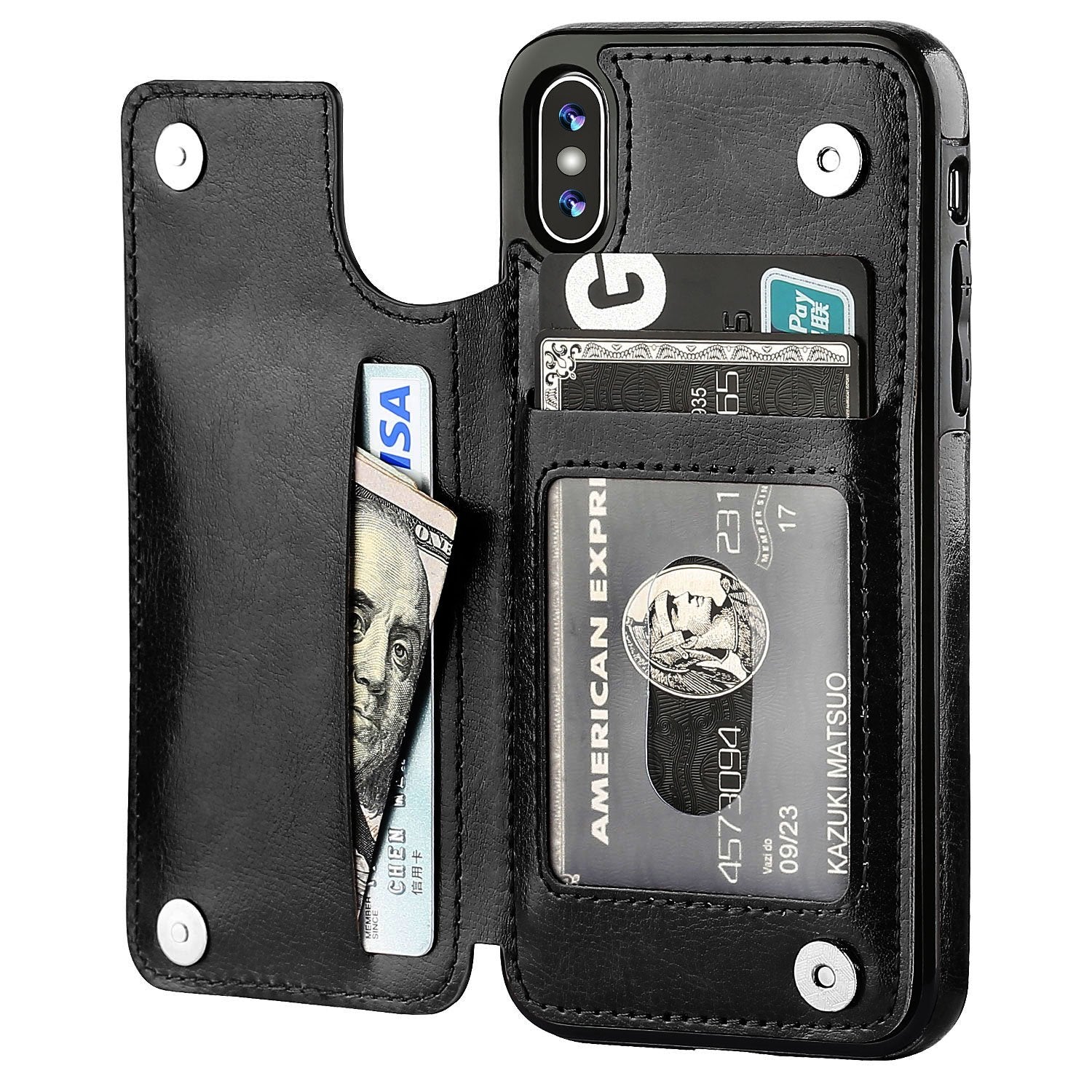 iPhone XS MAX Leather Wallet Case Magnetic Flip Card Shockproof Cover