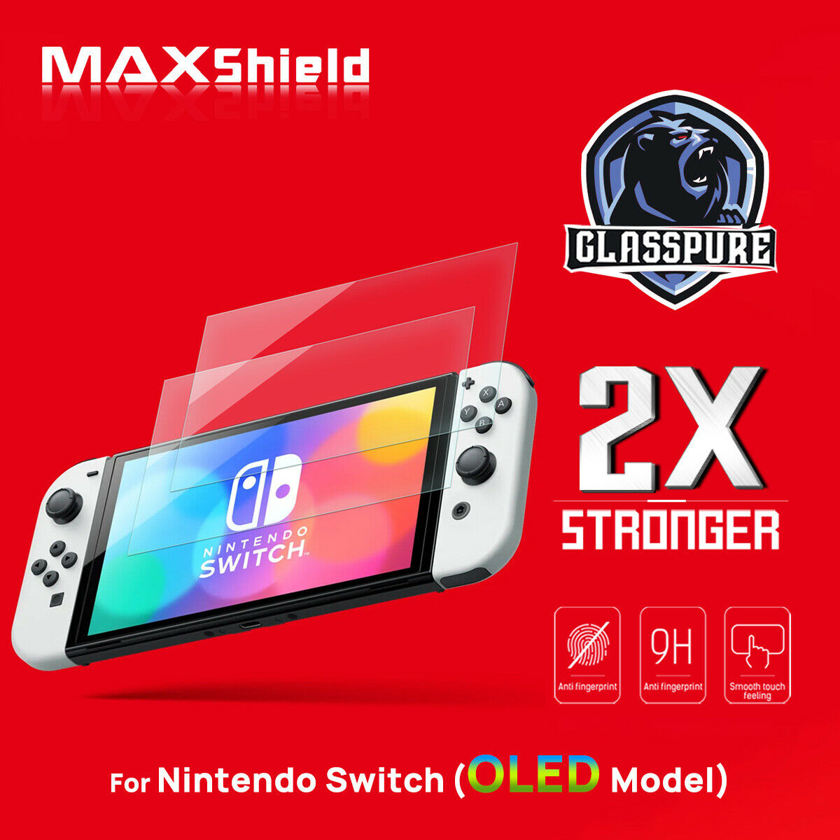 2x For Nintendo Switch OLED Model Lite Console Tempered Glass Screen Protector