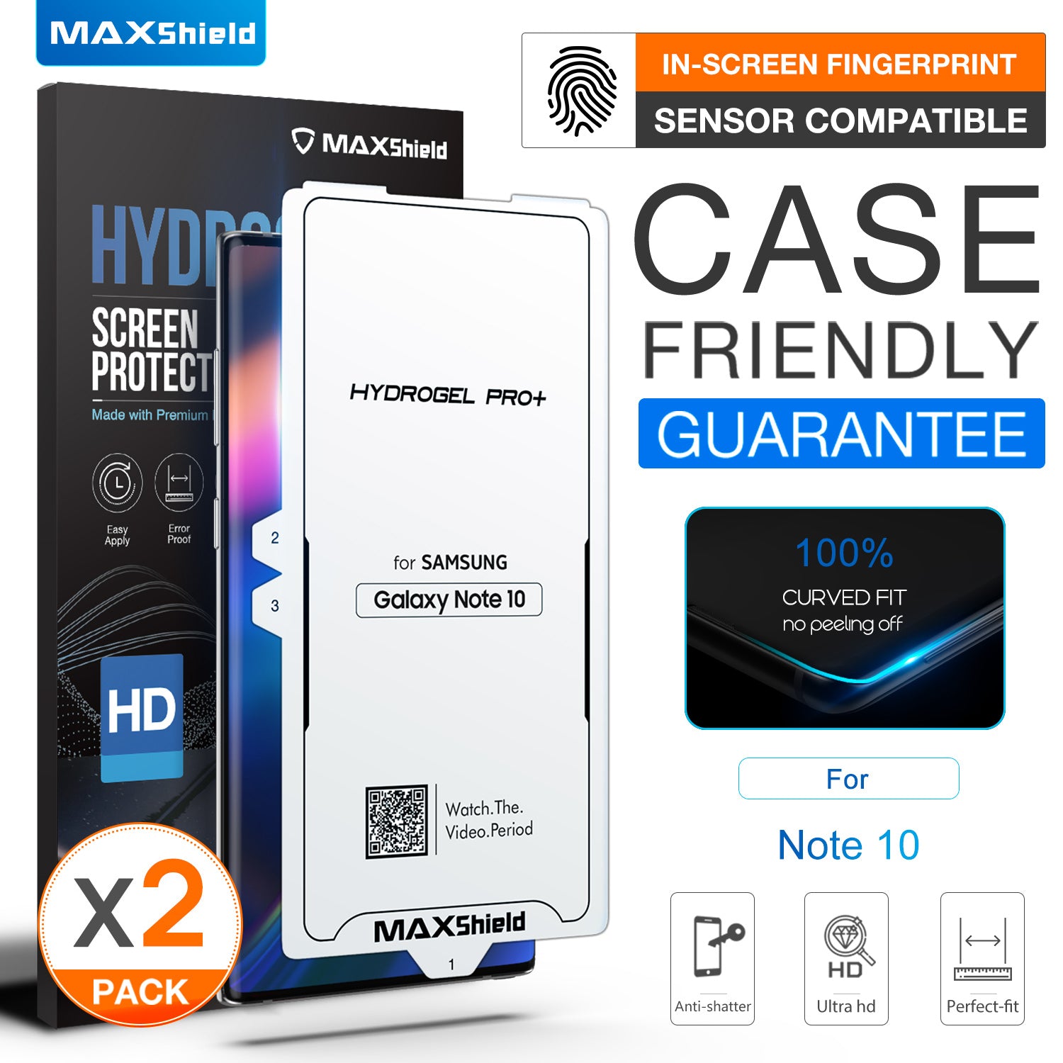 GALAXY NOTE 10 Plus MAXSHIELD HYDROGEL AQUA FLEXIBLE Crystal Film Screen Protector