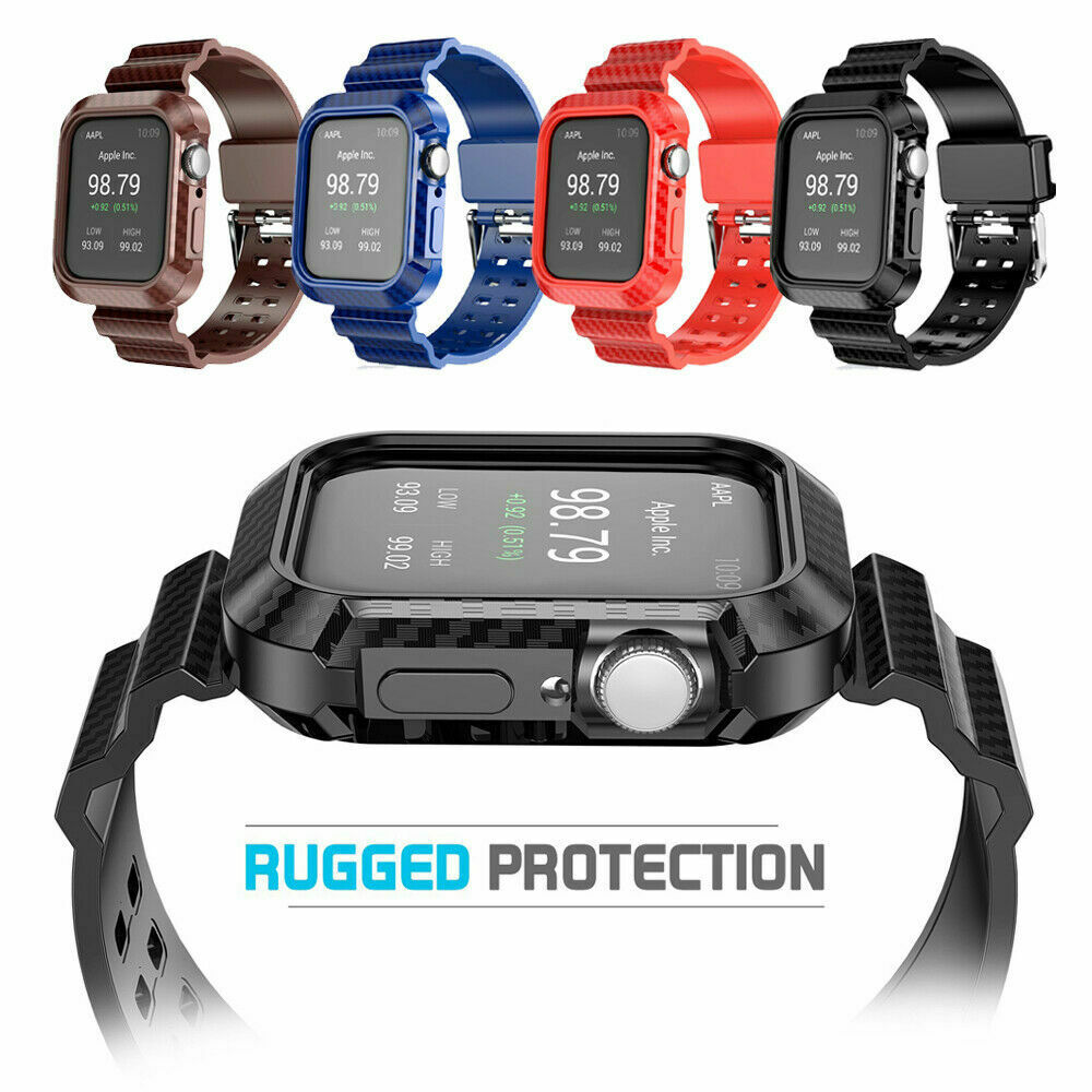 For Apple Watch 7 41 45 Band 360 Full Body Strap Case Cover Screen Protector