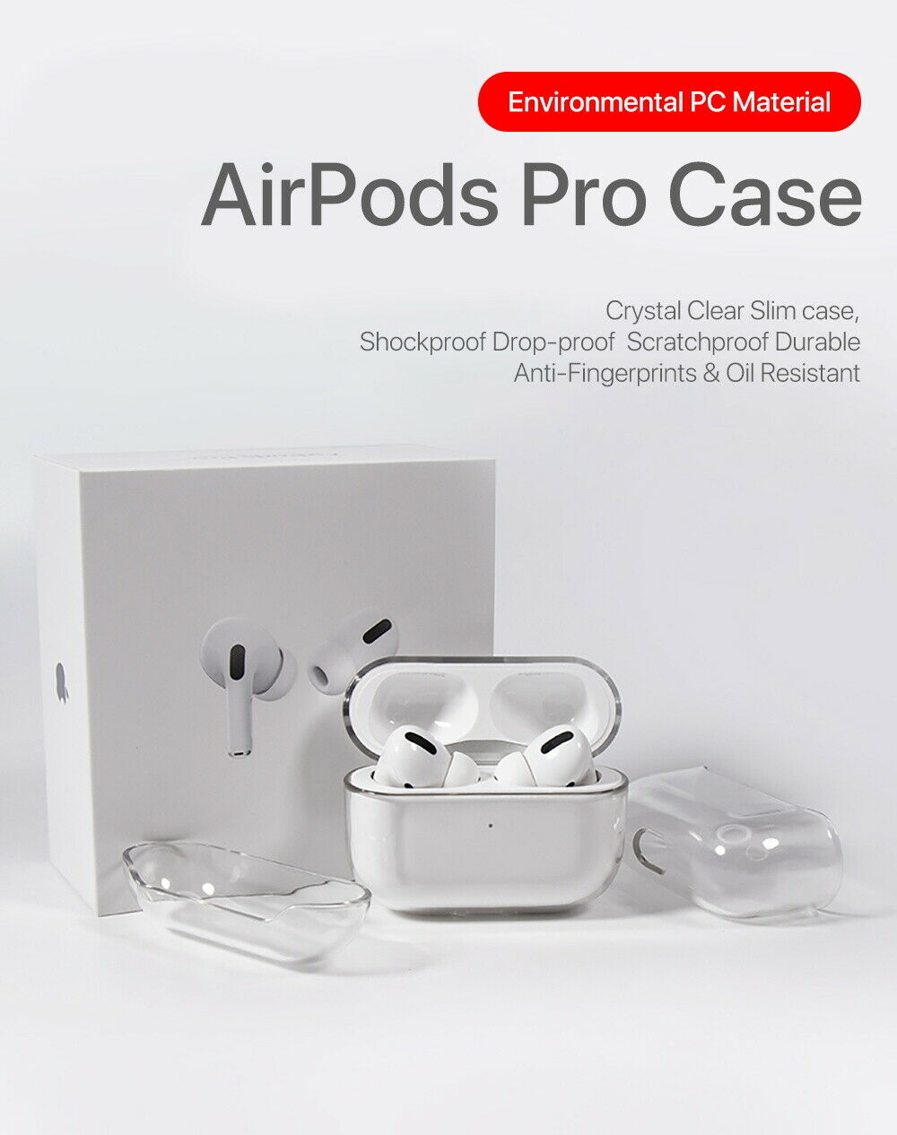 Apple AirPods 3rd 2021 Pro Case Cover Crystal Clear Hard Transparent Holder Case