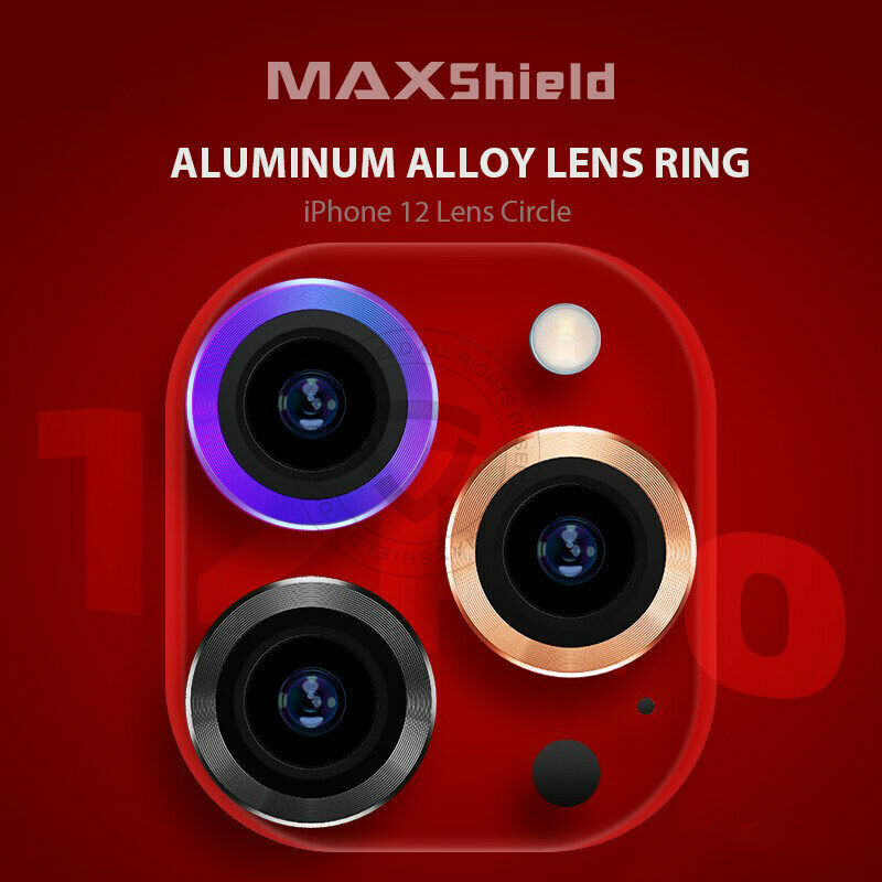 For Apple iPhone 11 Pro Camera Lens Metal Ring Tempered Glass Protector