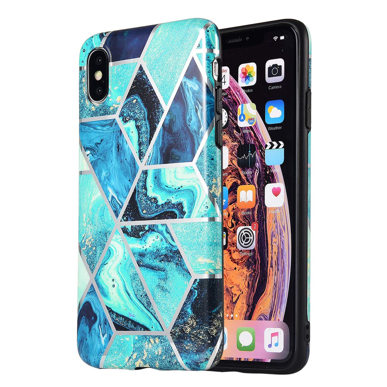 iPhone XS Case Shockproof Tough Marble Soft Cover for Apple